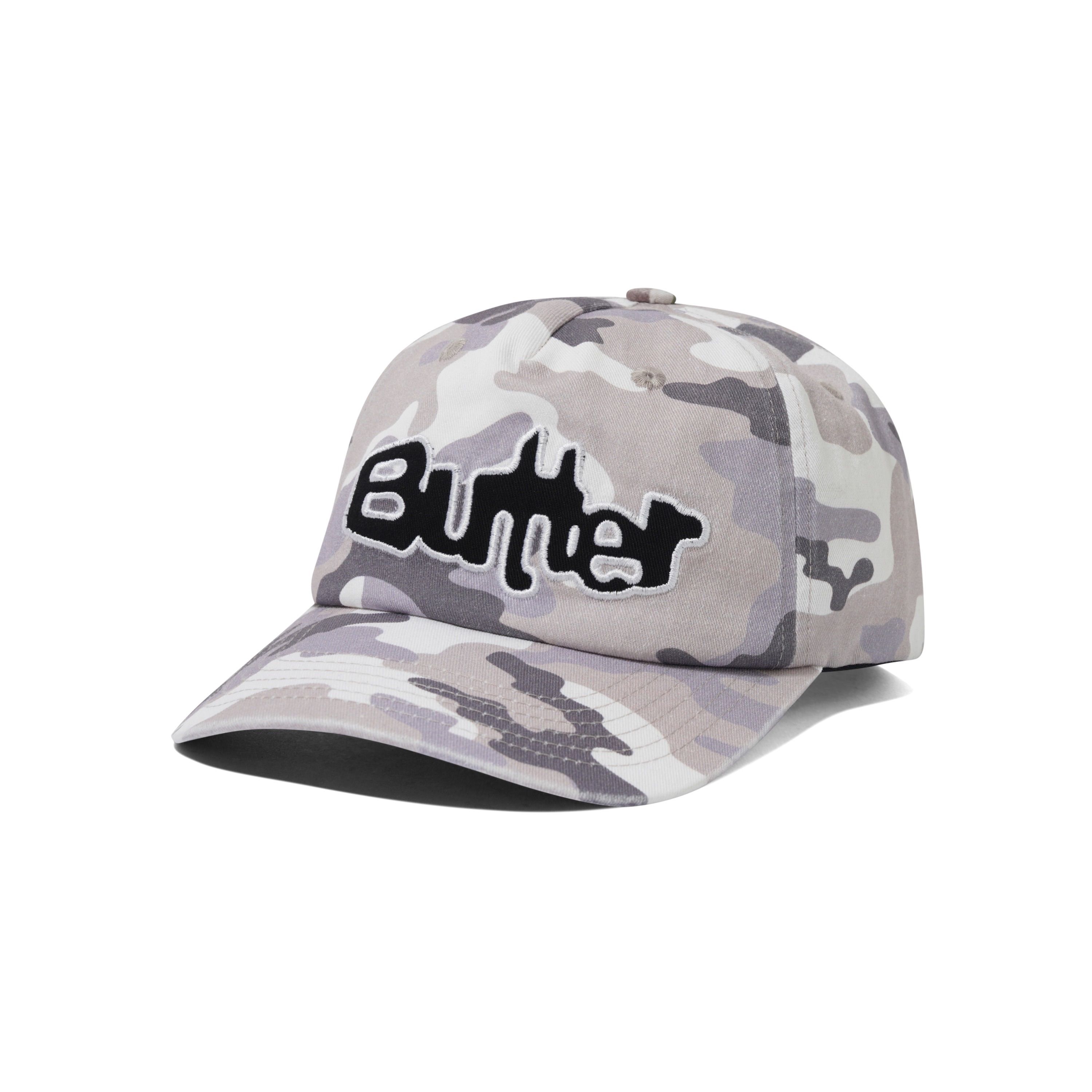 Butter Goods Stretch 5 Panel Cap – Washed Snow Camo