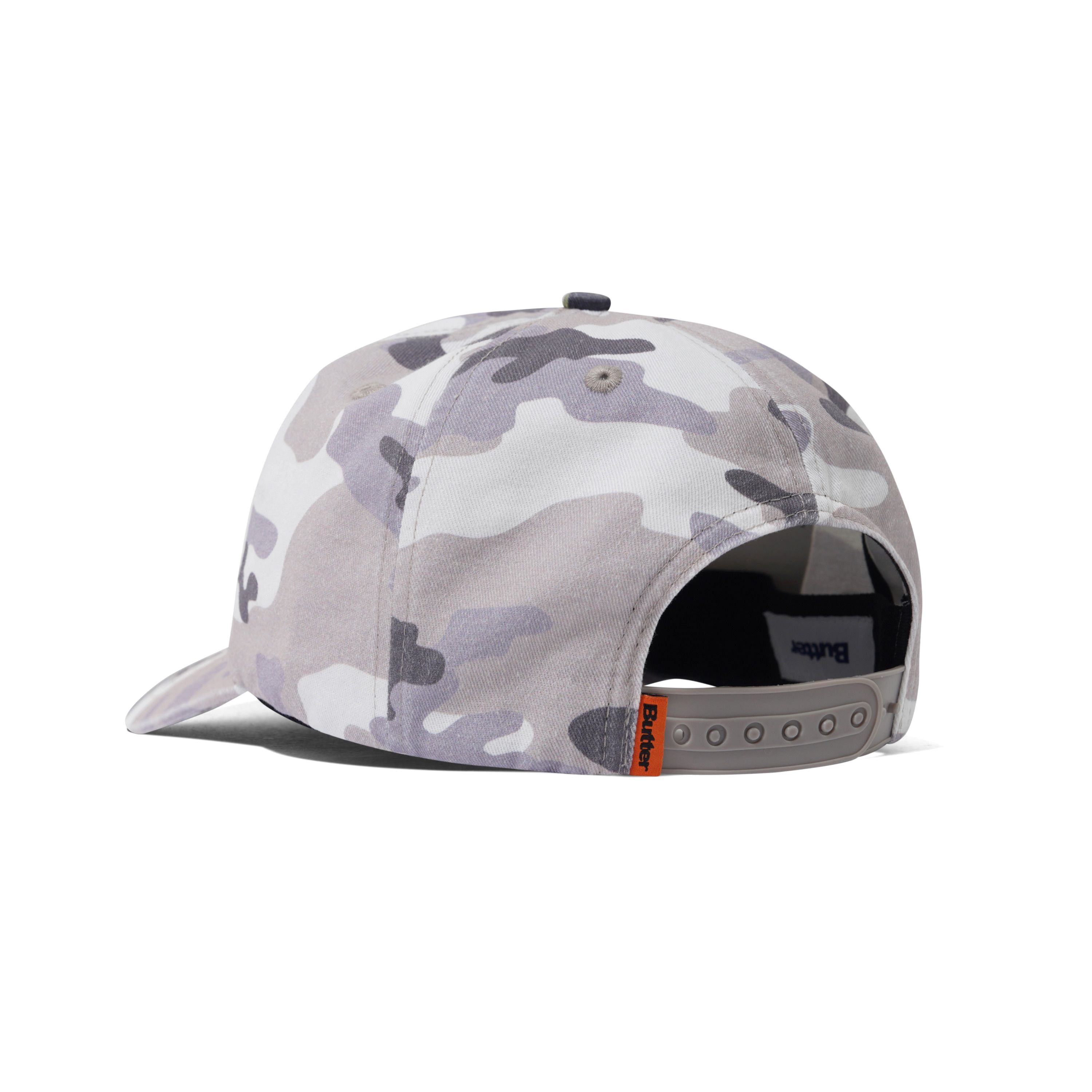 Butter Goods Stretch 5 Panel Cap – Washed Snow Camo