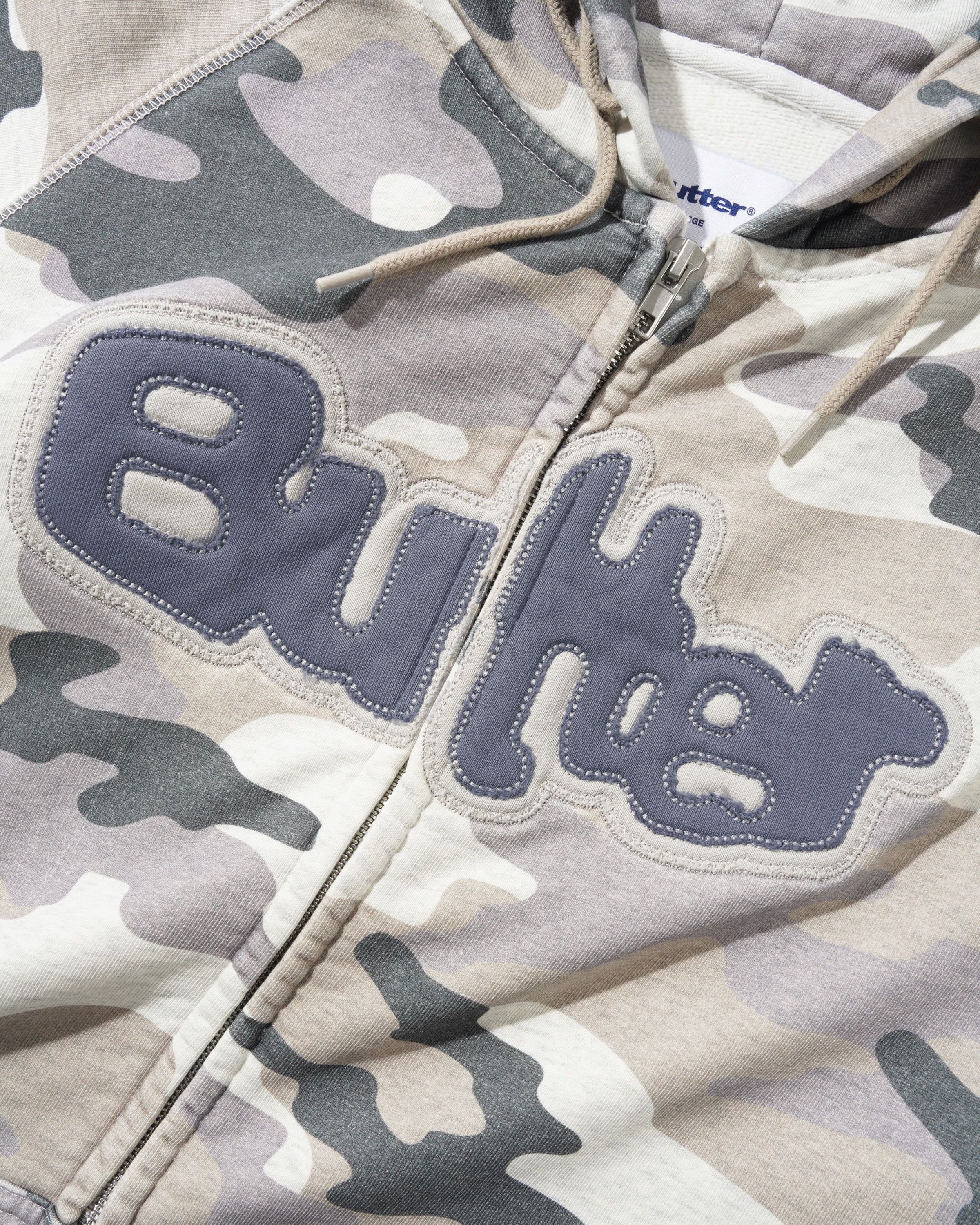 Butter Goods Stretch Zip-Thru Hood – Snow Camo
