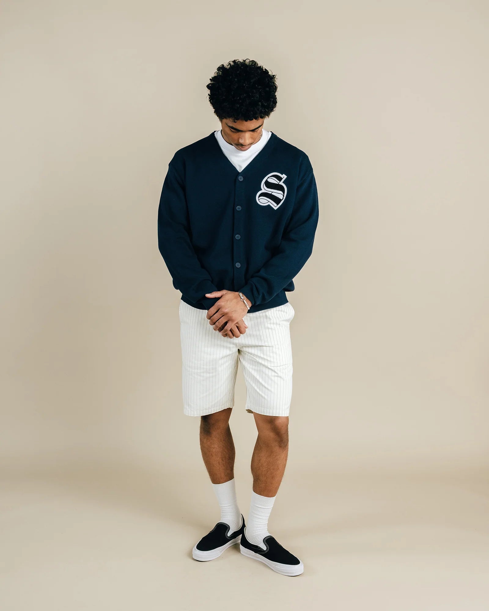 Students Golf Evander Knit Cardigan Navy