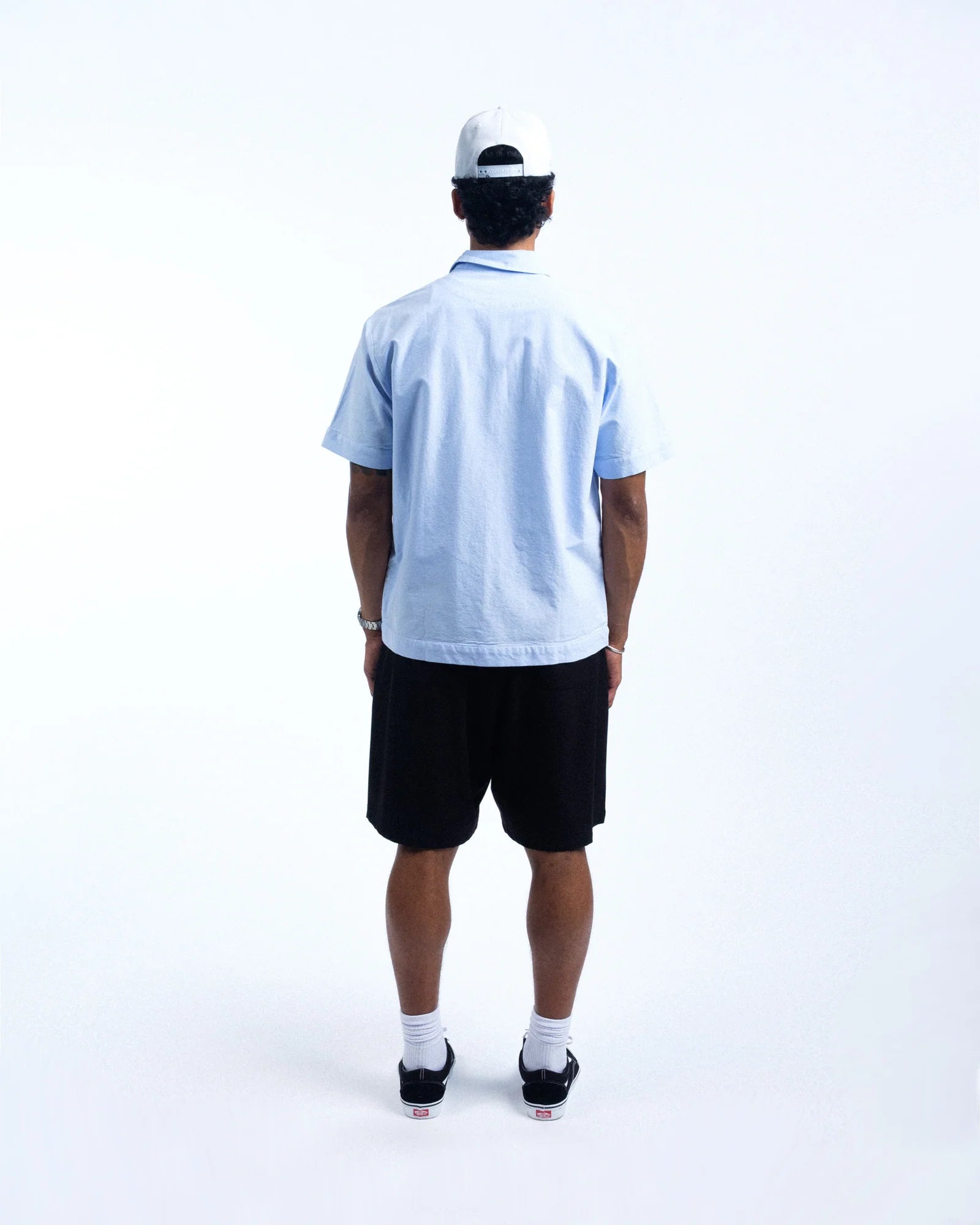 Students Golf Crescent S/S Button Up Shirt Blue