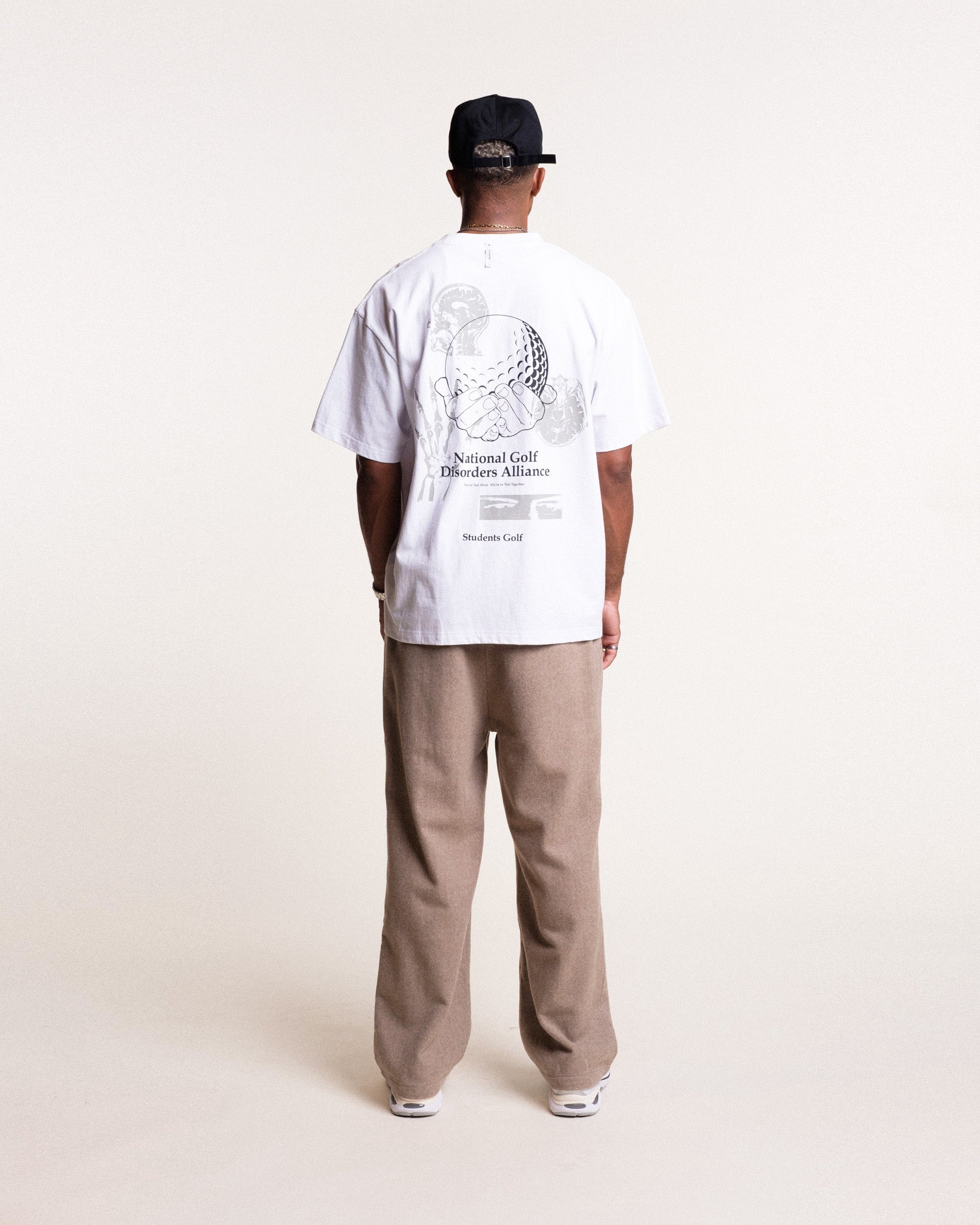 Students Golf white heavyweight cotton golf t-shirt styled look