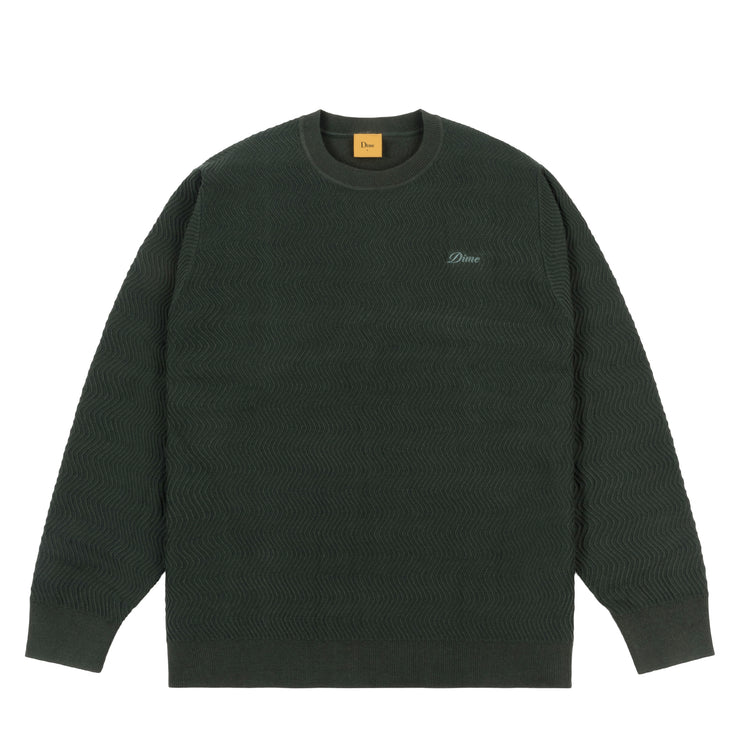 Dime | Wave Cable Knit LS Forest - Gallery Streetwear