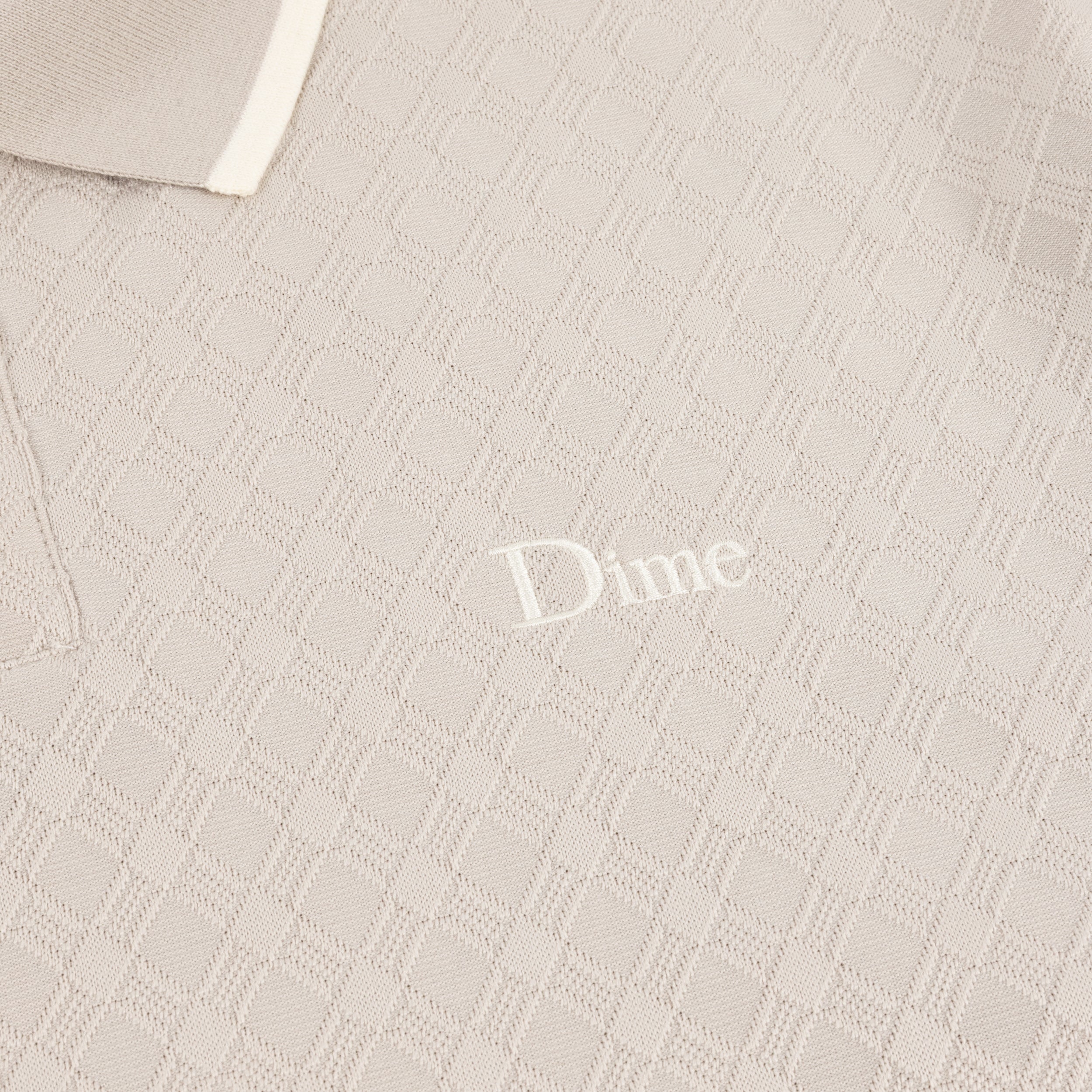 Dime MTL Jacquard LS Polo Beige — detail