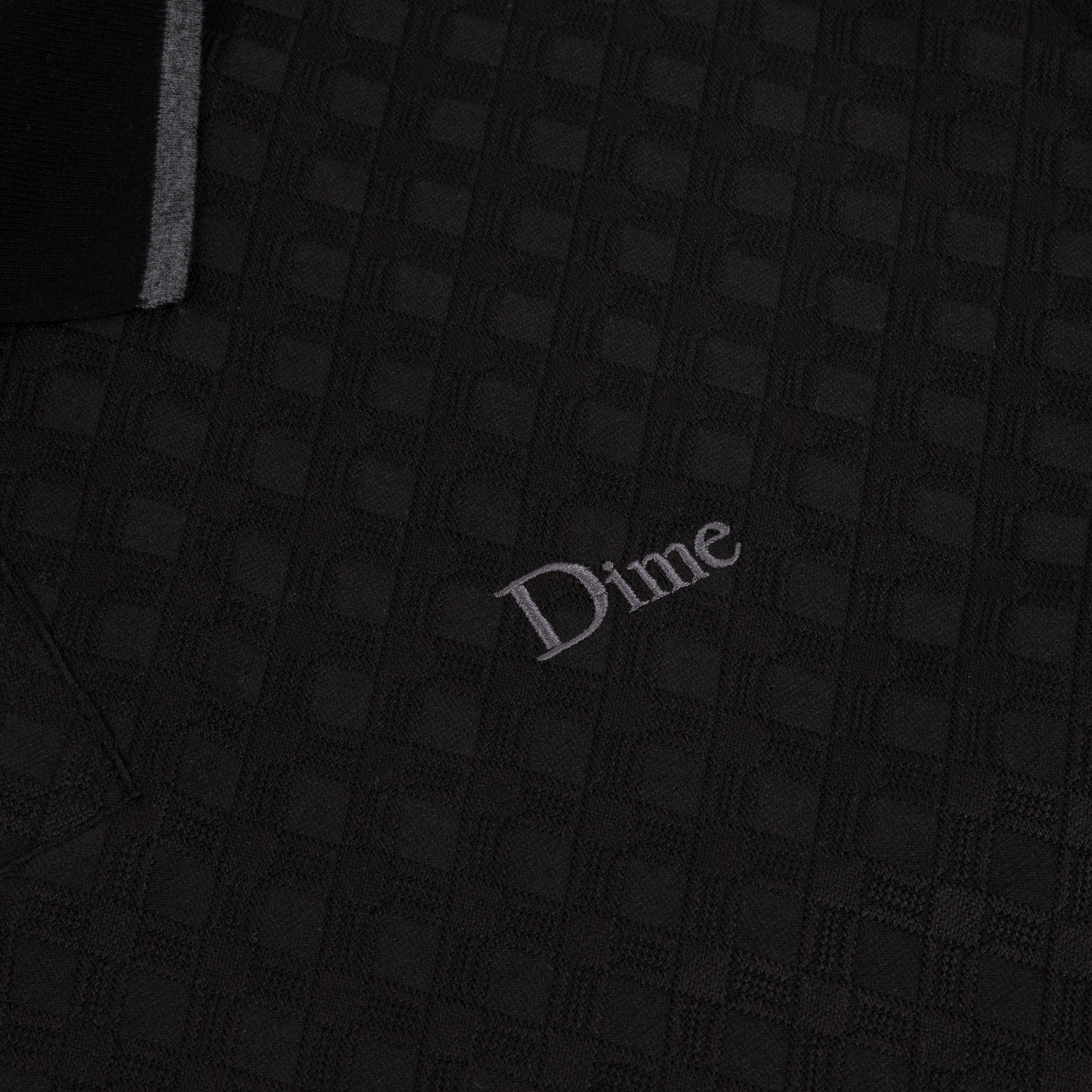 Dime MTL Jacquard LS Polo Black — detail
