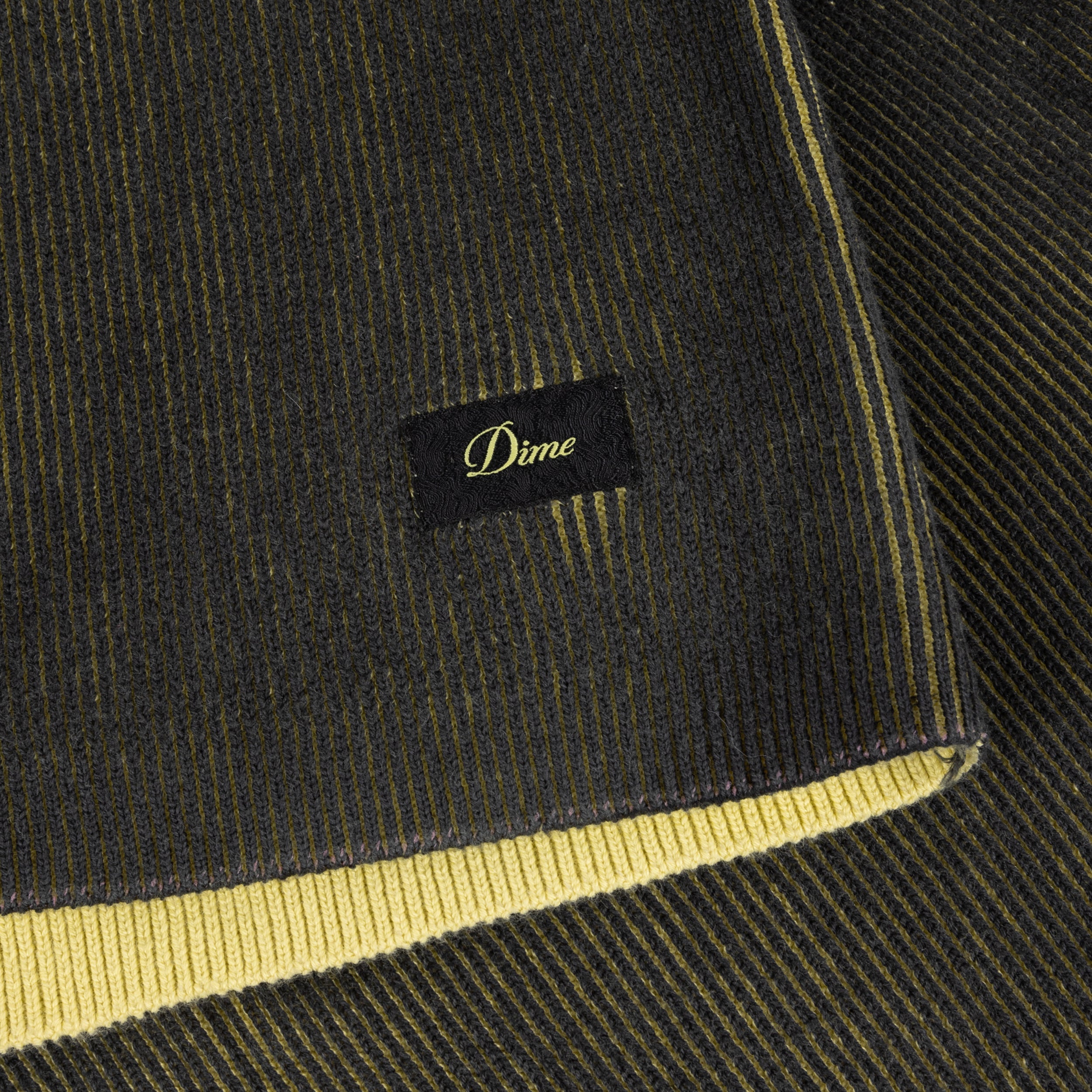 Dime MTL Printed Rib Sweater Black/Yellow — detail