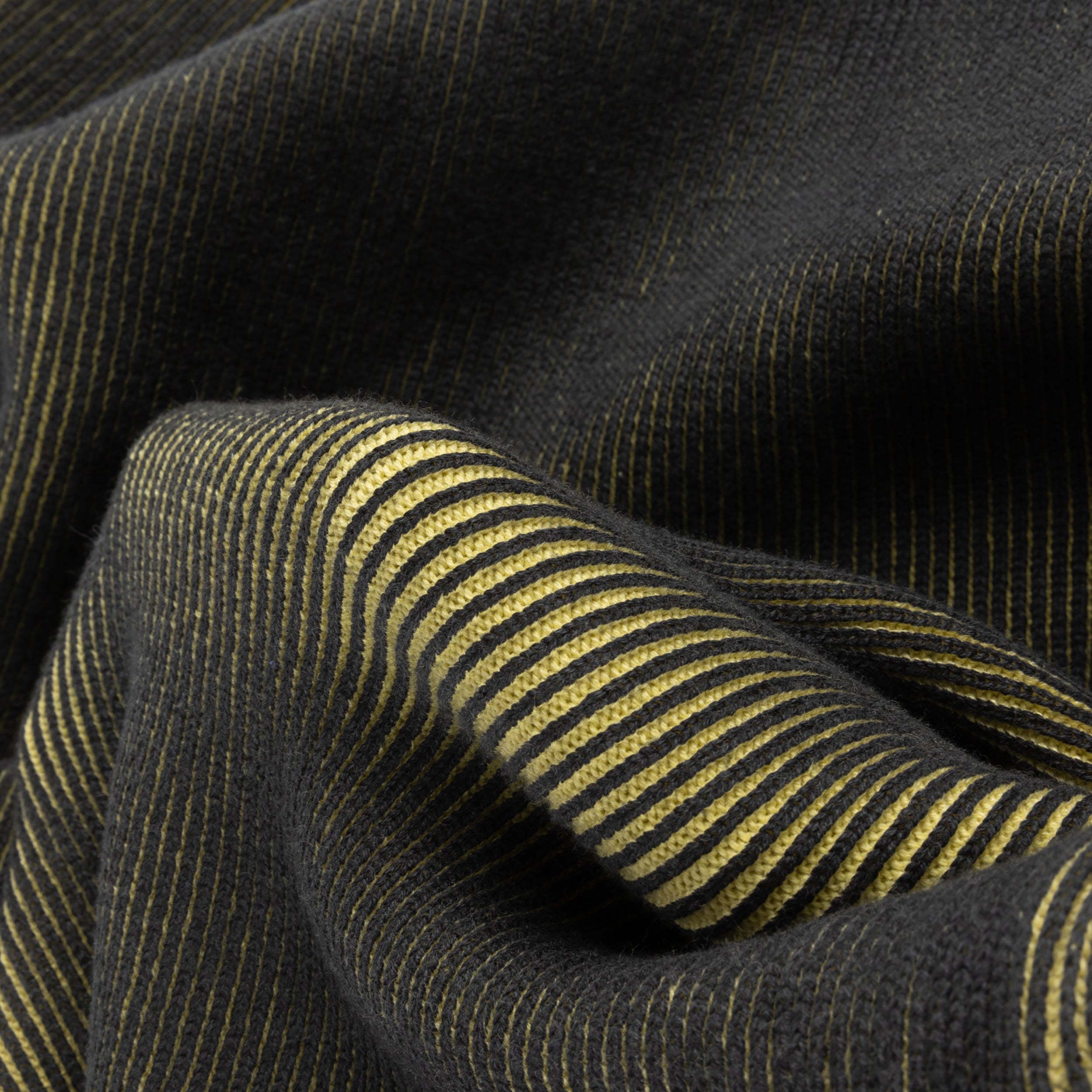 Dime MTL Printed Rib Sweater Black/Yellow — detail