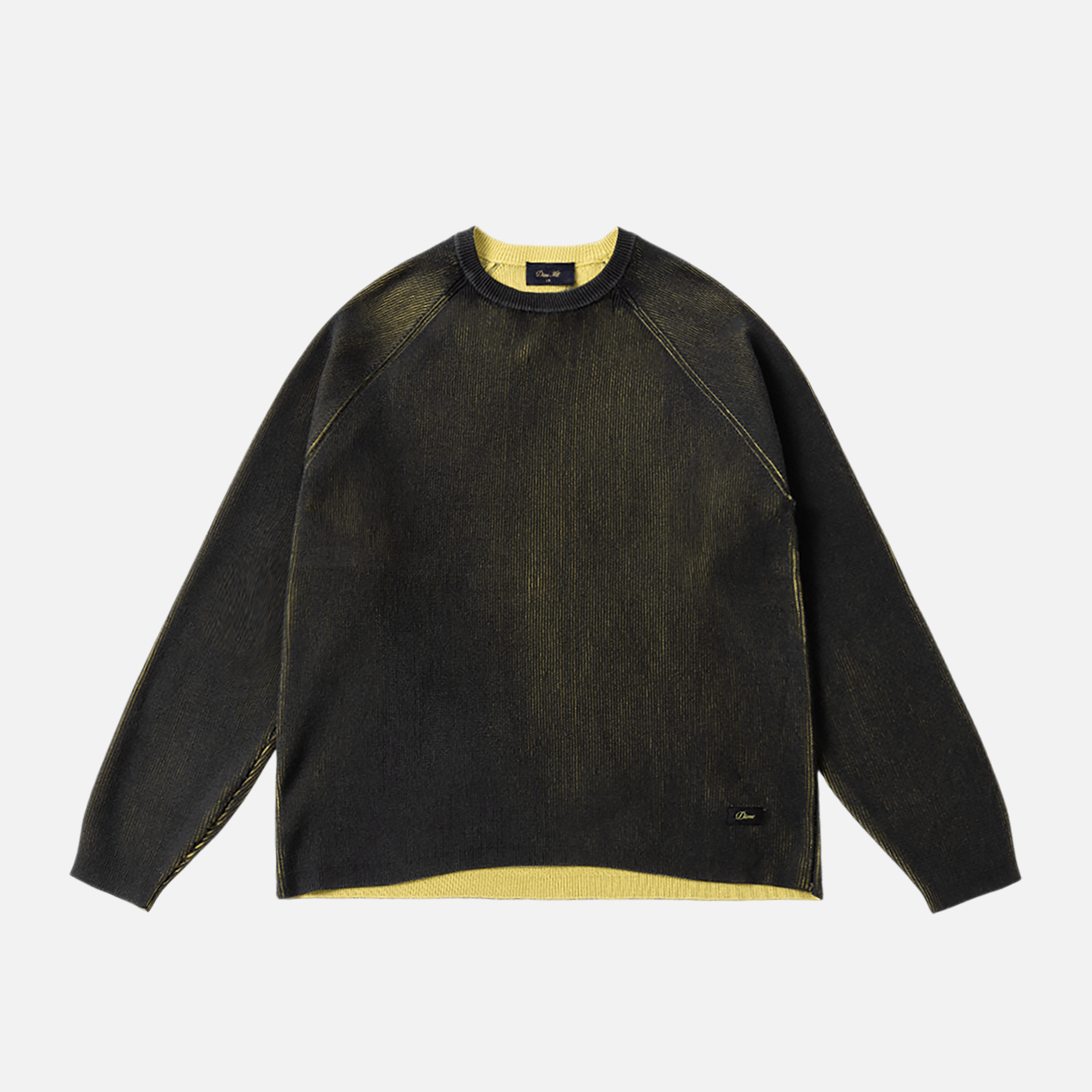 Dime MTL Printed Rib Sweater Black/Yellow — product shot