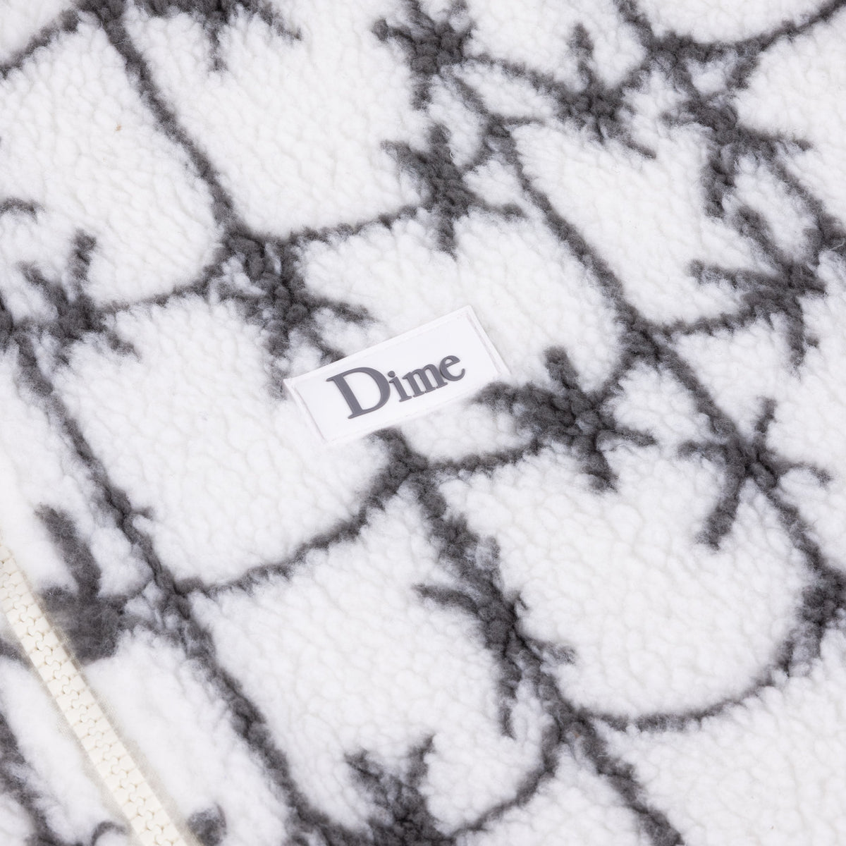 Dime MTL Polar Fleece Sherpa Zip White — detail