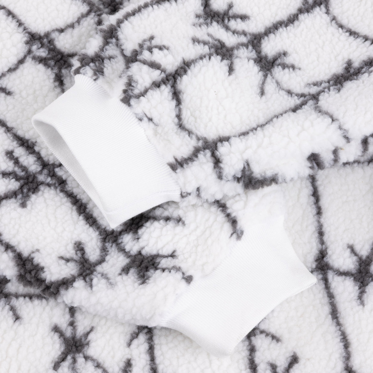 Dime MTL Polar Fleece Sherpa Zip White — detail