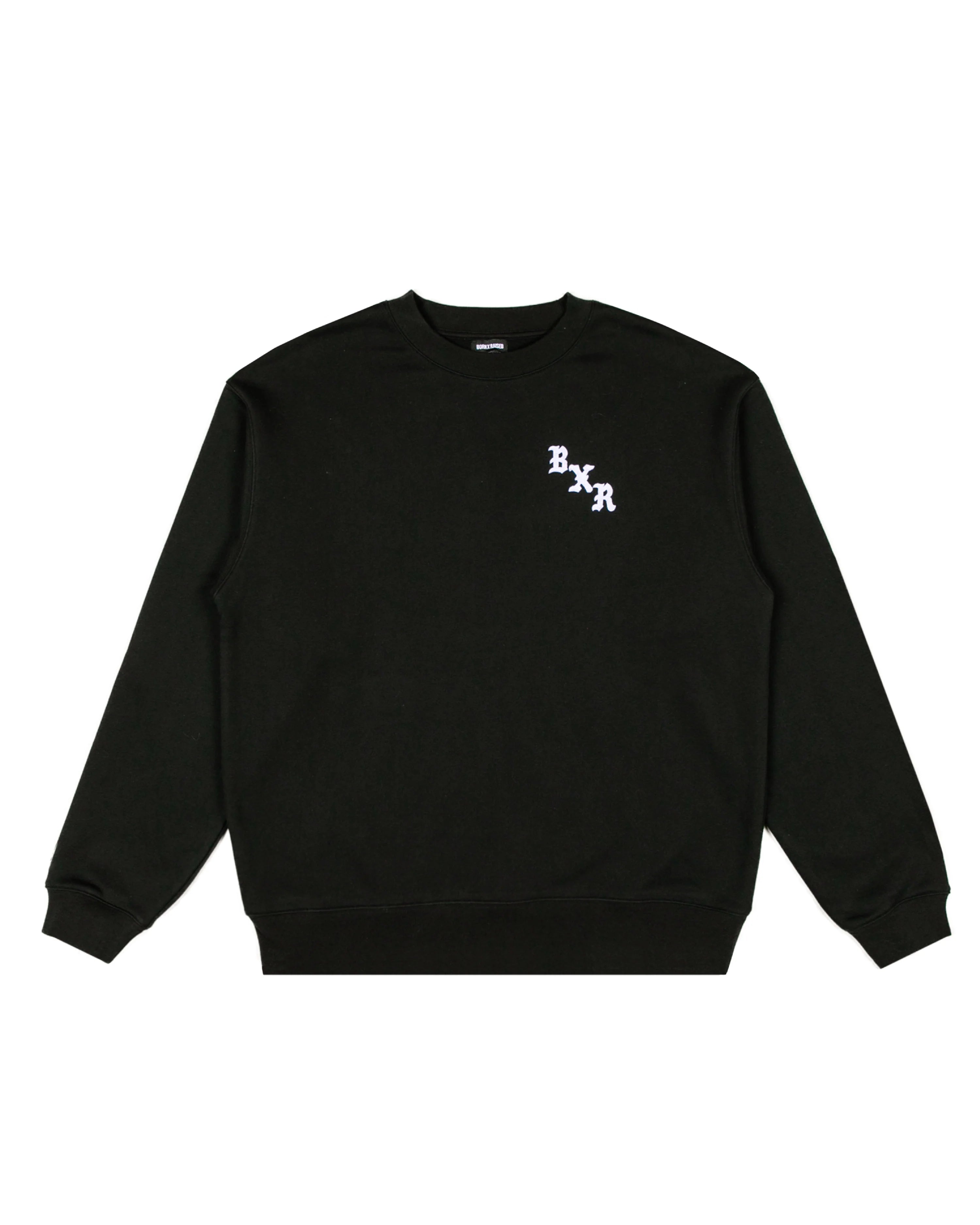 Born X Raised The Town Felt Letter Crewneck - Black