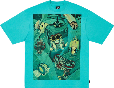 The Trilogy Tapes Bugs T-Shirt Aqua