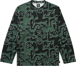 The Trilogy Tapes The Trilogy Tapes Entity Waffle Longsleeve Green Black — Gallery Streetwear Canada