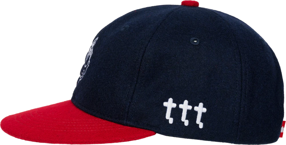 The Trilogy Tapes Digi Cat Wool Ball Cap Blue Red