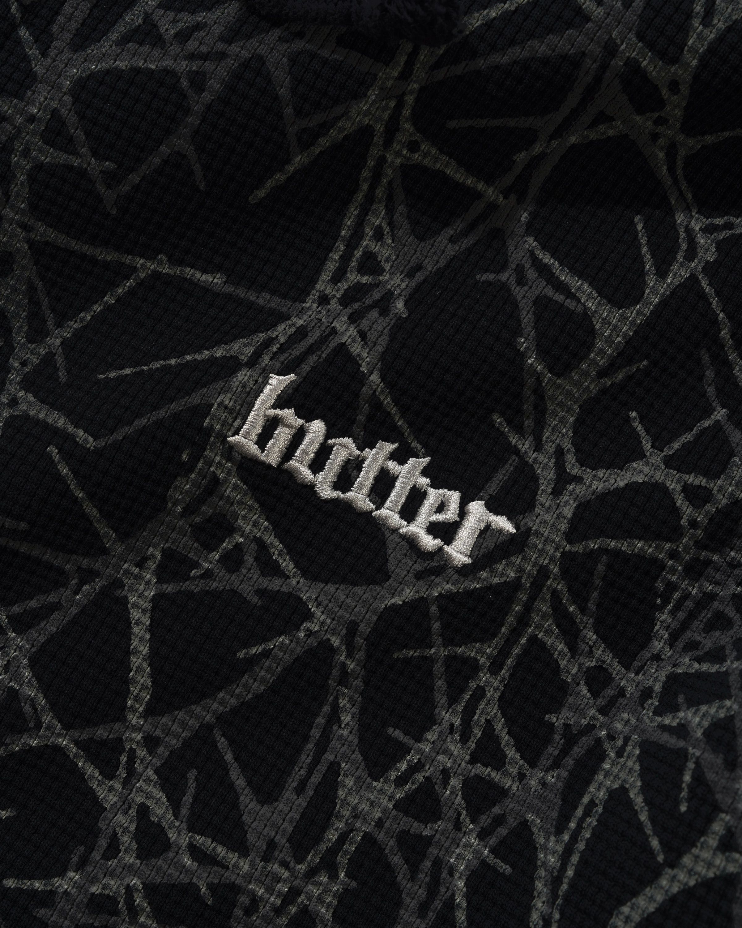 Butter Goods Thorn Camo Waffle Zip-Thru Hood – Black