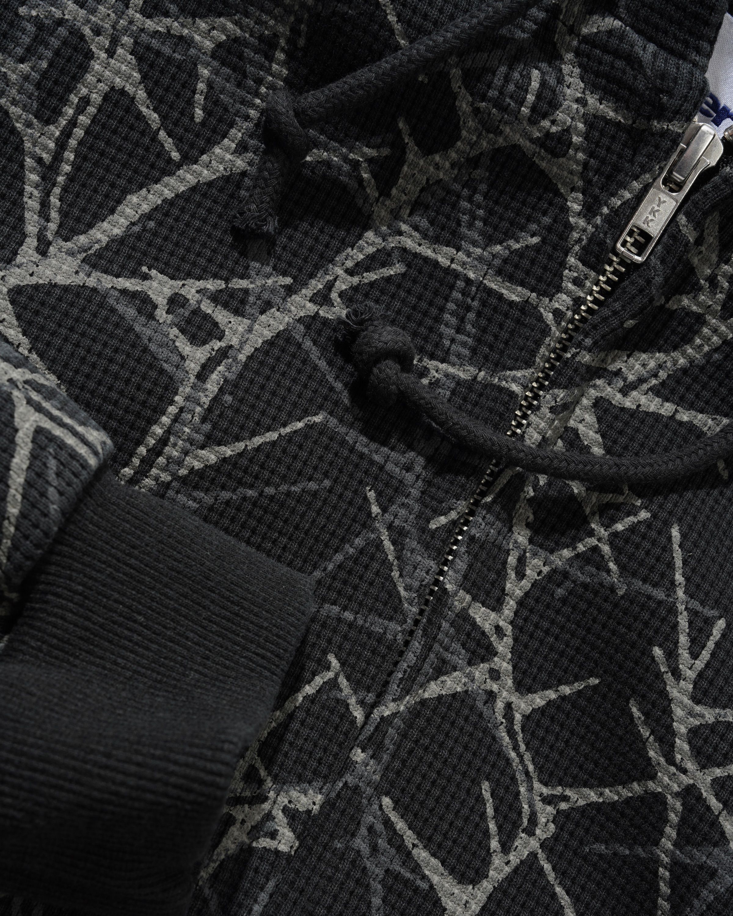 Butter Goods Thorn Camo Waffle Zip-Thru Hood – Black