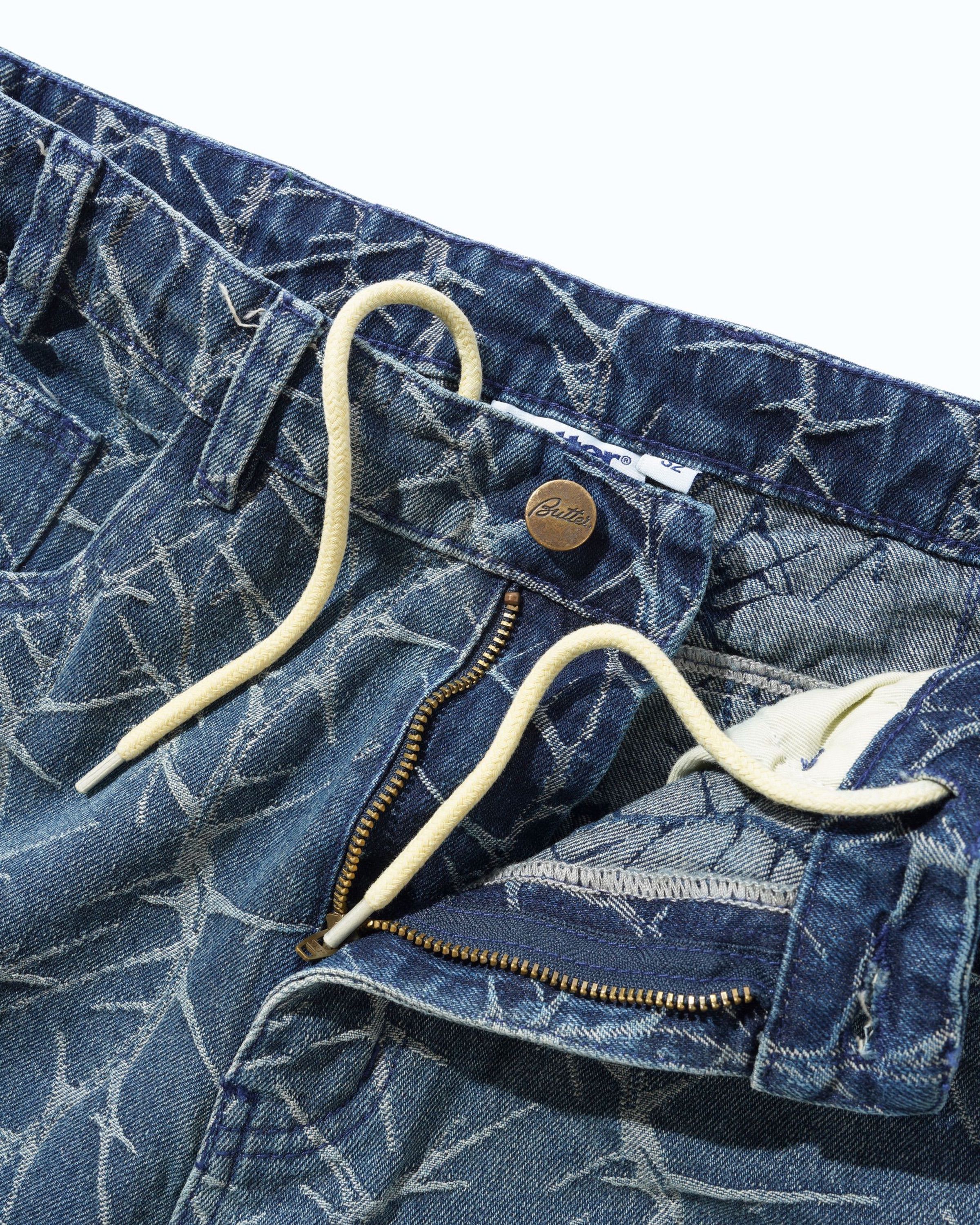 Butter Goods Thorn Camo Wide Cut Denim Jeans – Washed Indigo