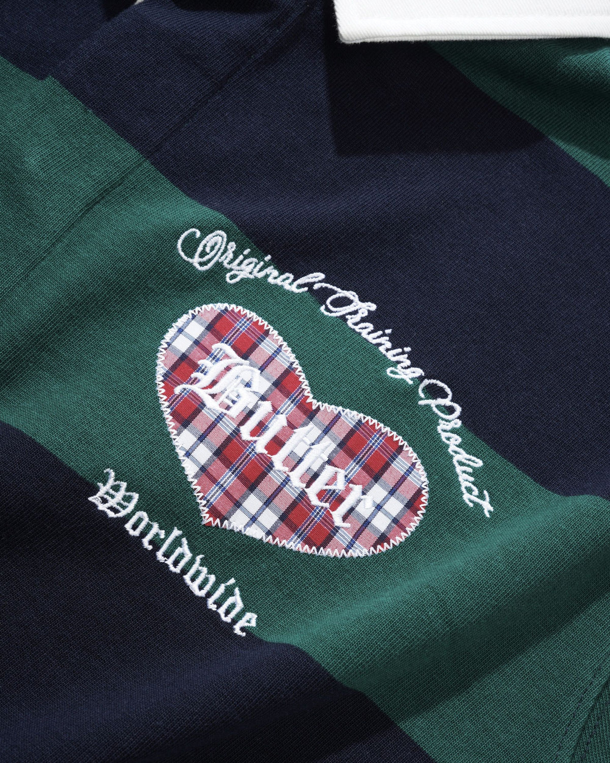 Butter Goods x Umbro Victory Rugby Polo Navy / Forest — product shot