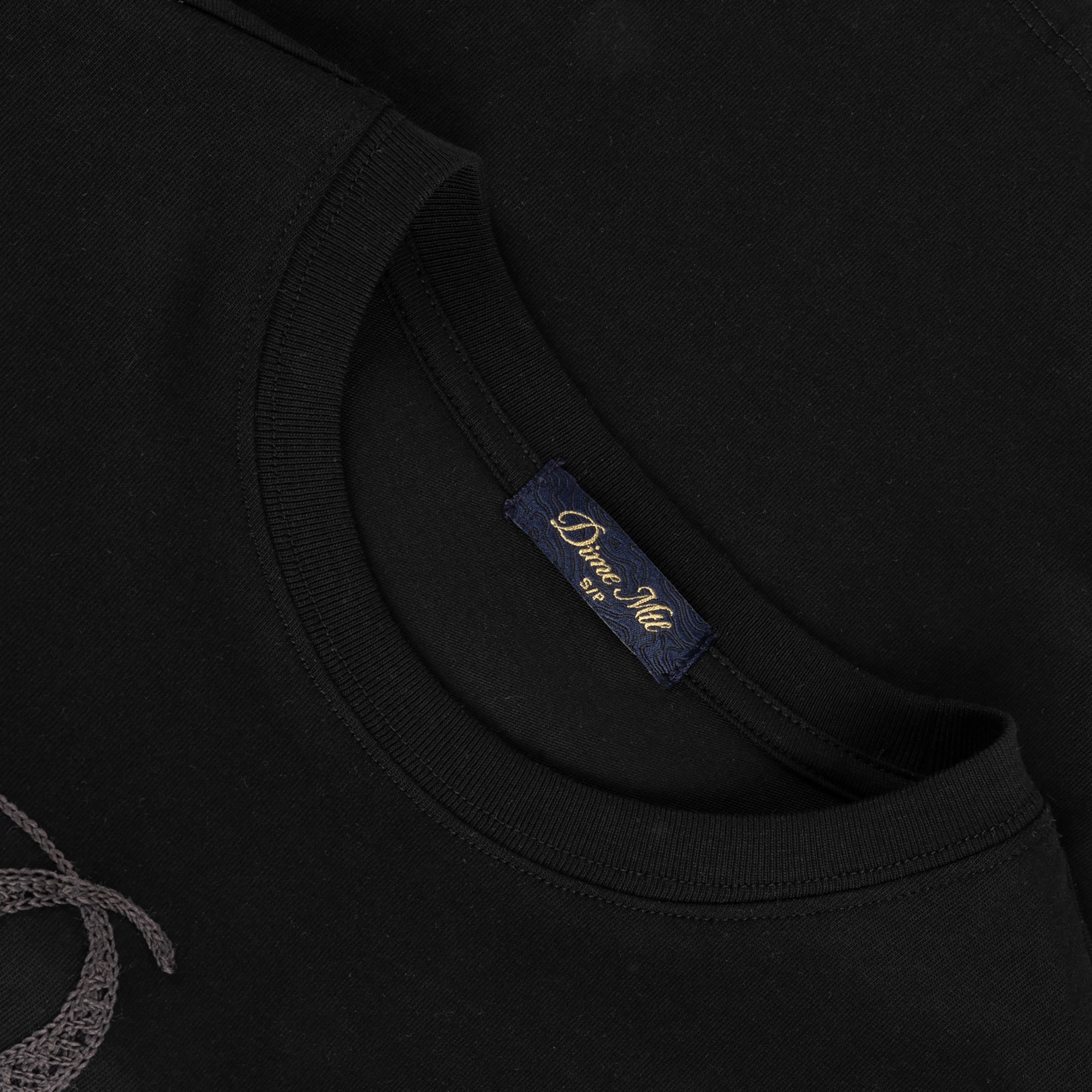 Dime MTL Cursive Crochet Tee Black — detail