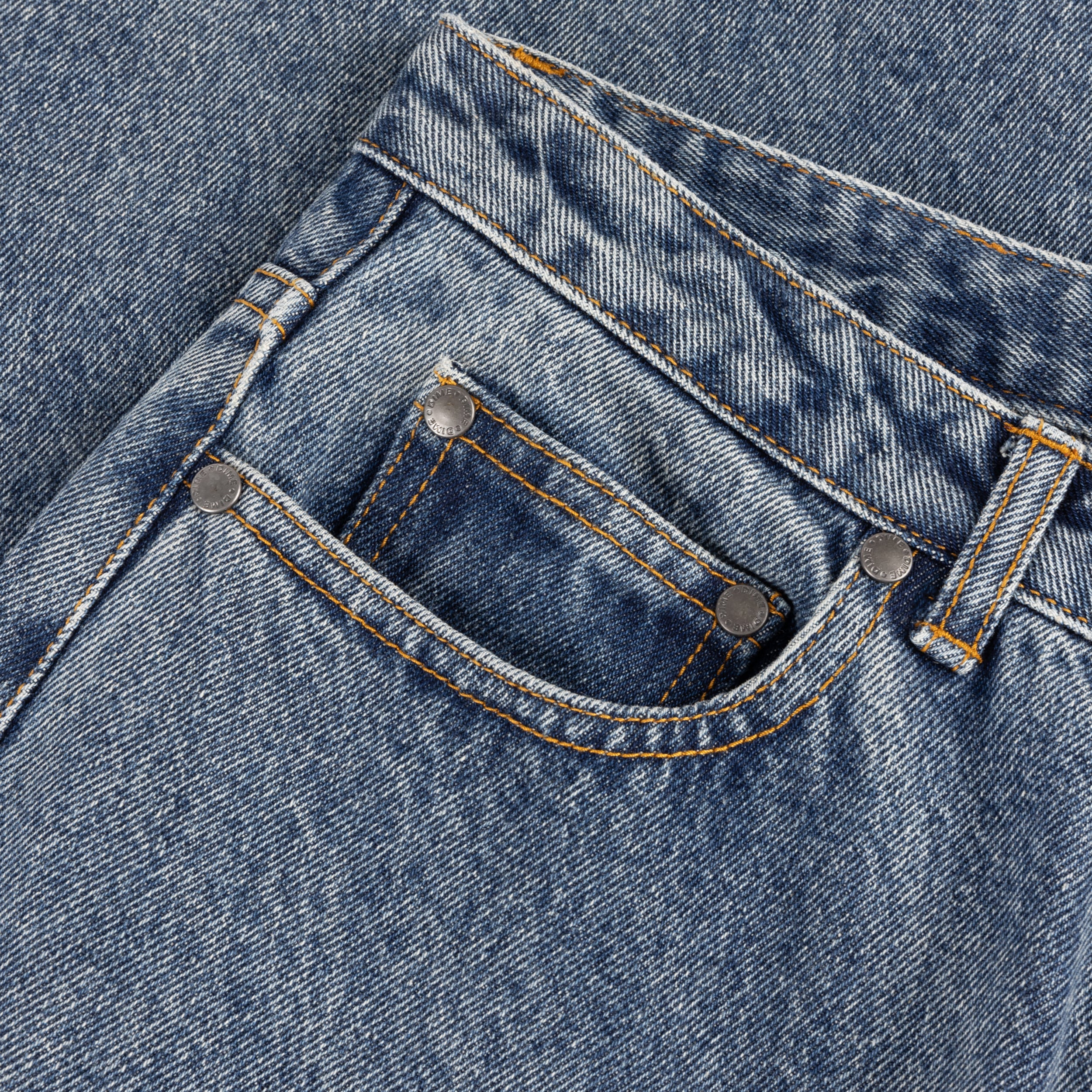 Dime MTL Women's Baggy Denim Pants Indigo Washed — detail