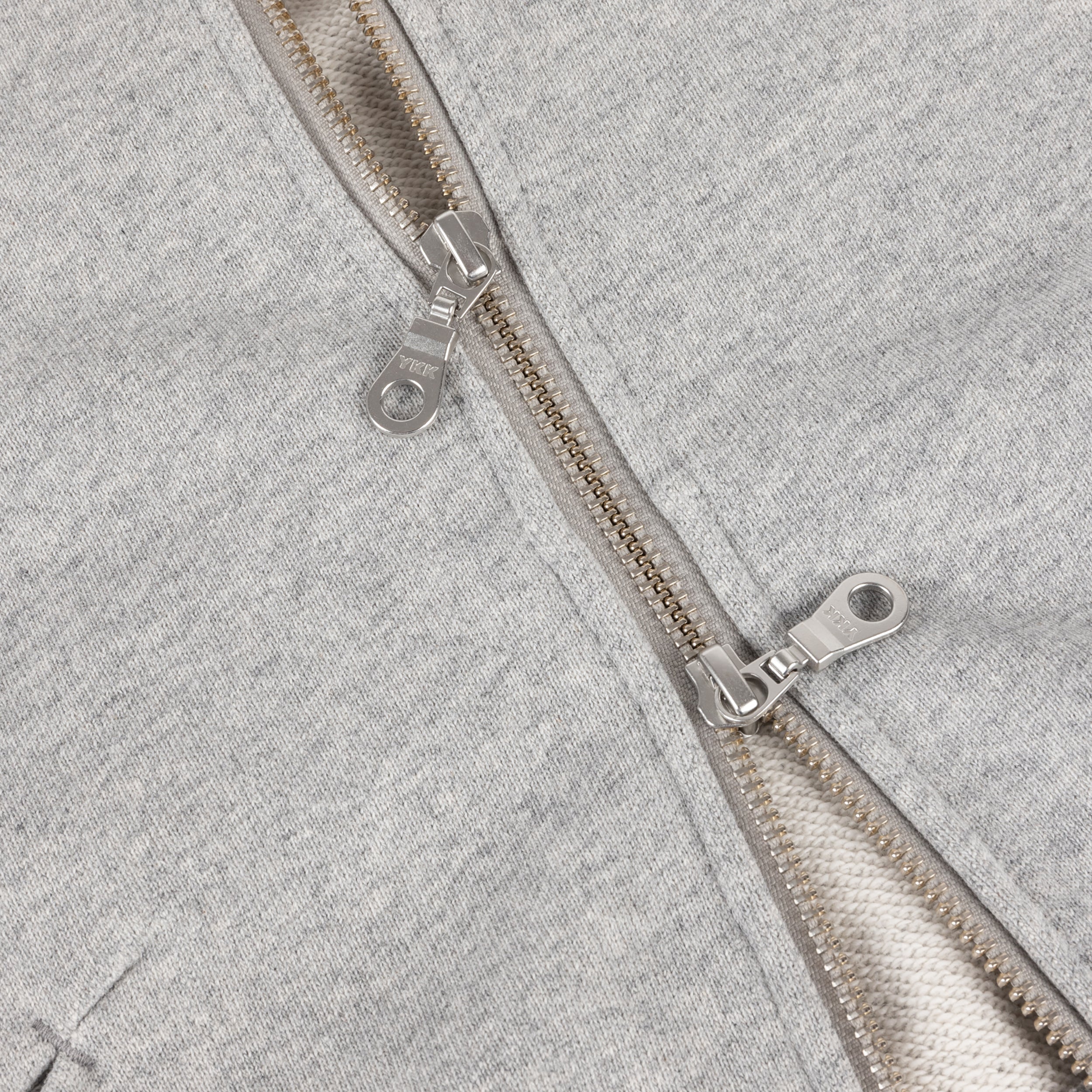 Dime MTL Cropped Zip Hoodie Heather Gray — detail