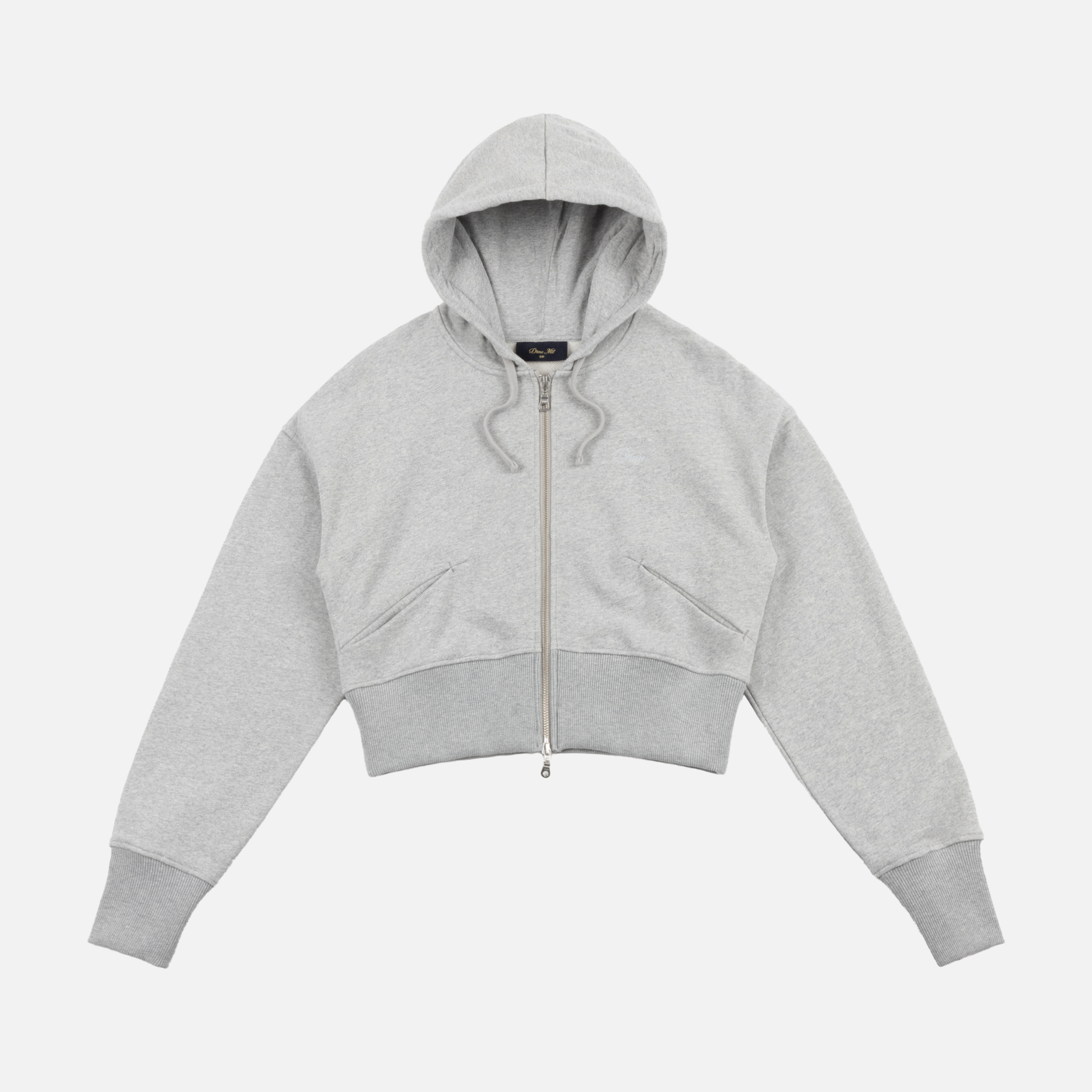 Dime MTL Cropped Zip Hoodie Heather Gray — product shot