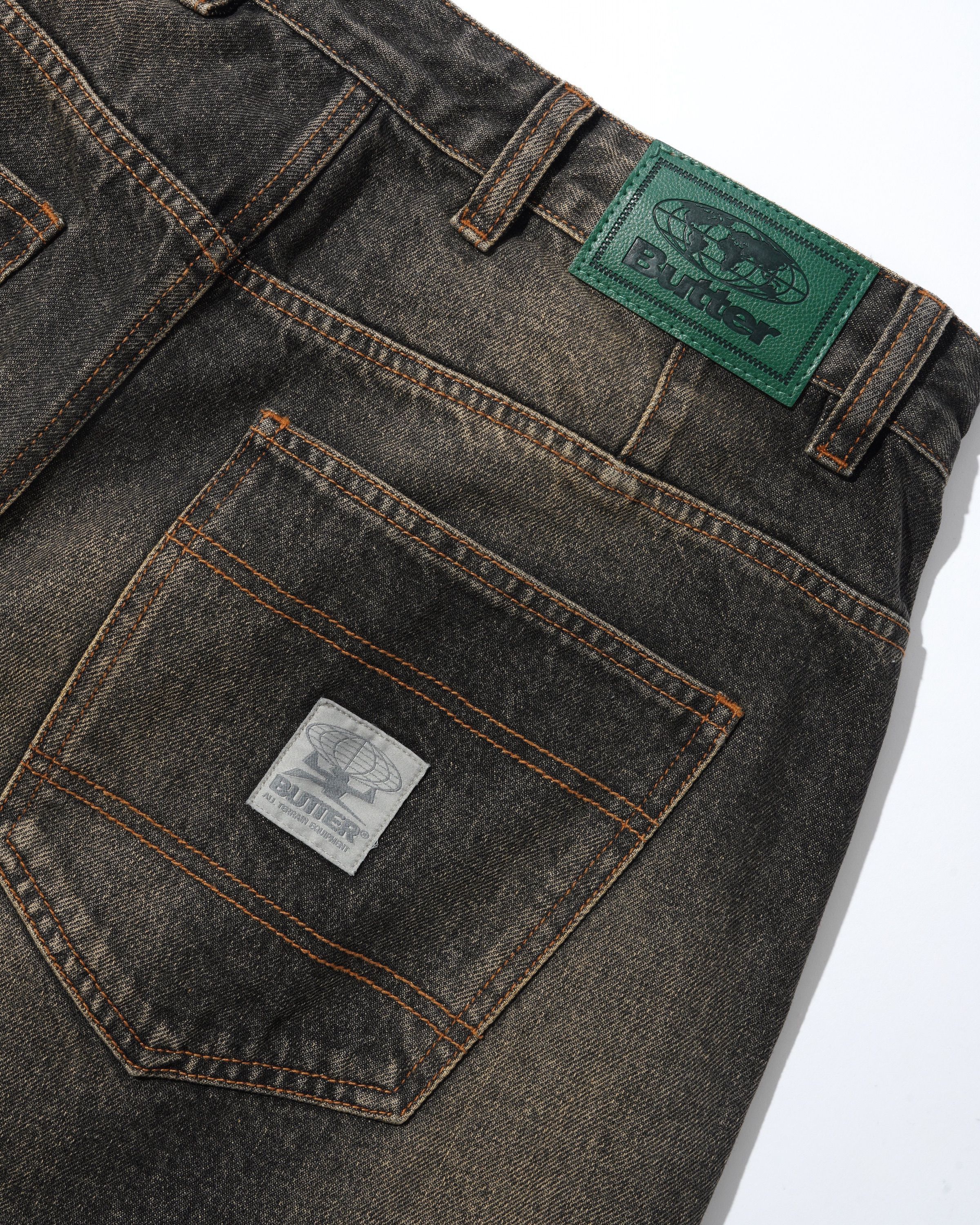 Butter Goods Wide Cut Denim Jeans – Faded Brown Wash