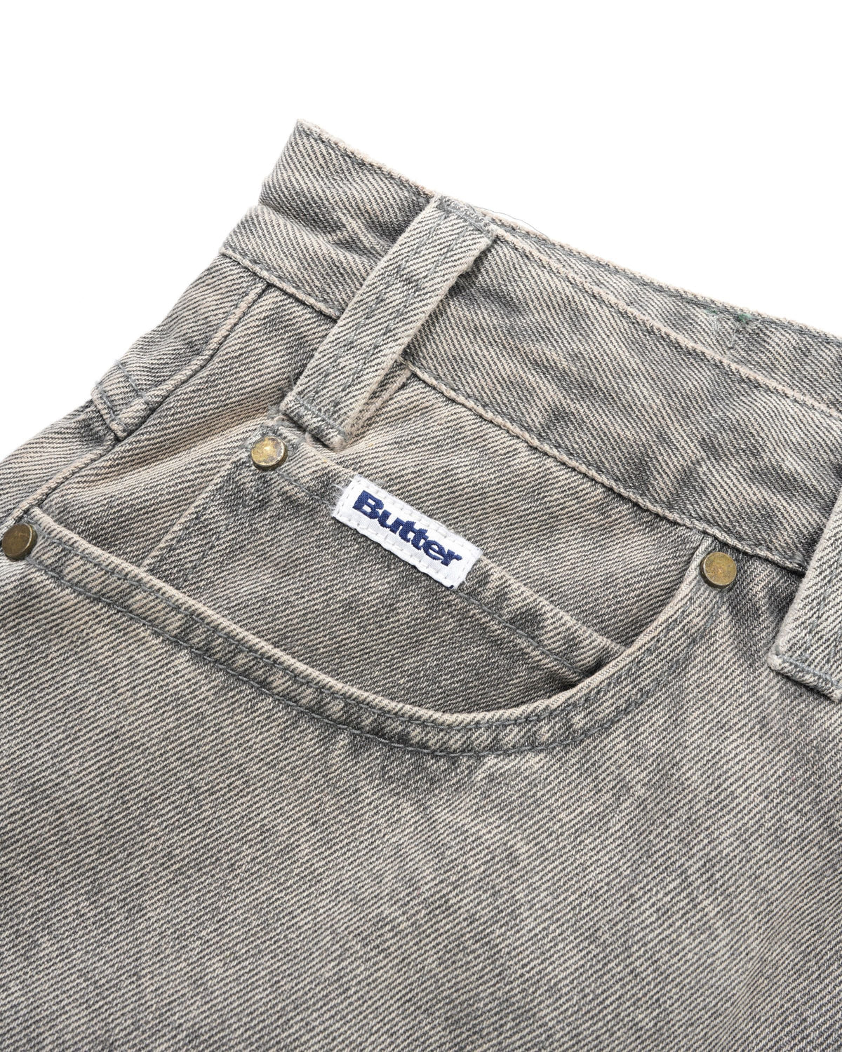 Butter Goods Wide Cut Denim Jeans Grey Wash — product shot