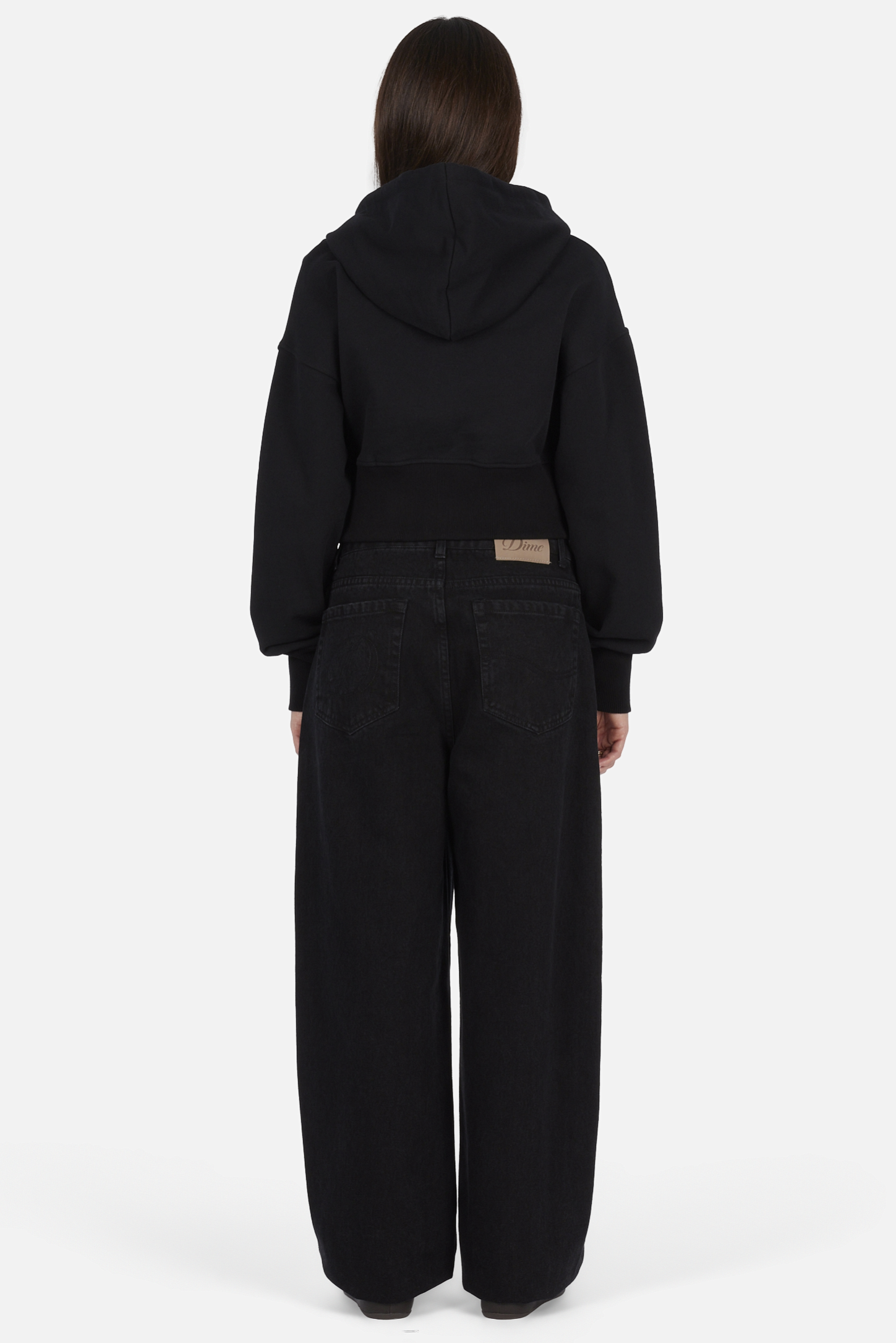 Dime MTL Women's Baggy Denim Pants Black — worn by model