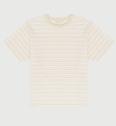 MOPQ Wordmark Striped Tee - Bone - Gallery Streetwear