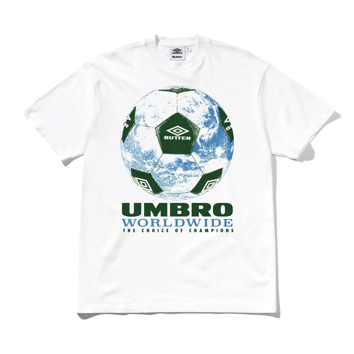Butter Goods x Umbro World Game Tee White — product shot