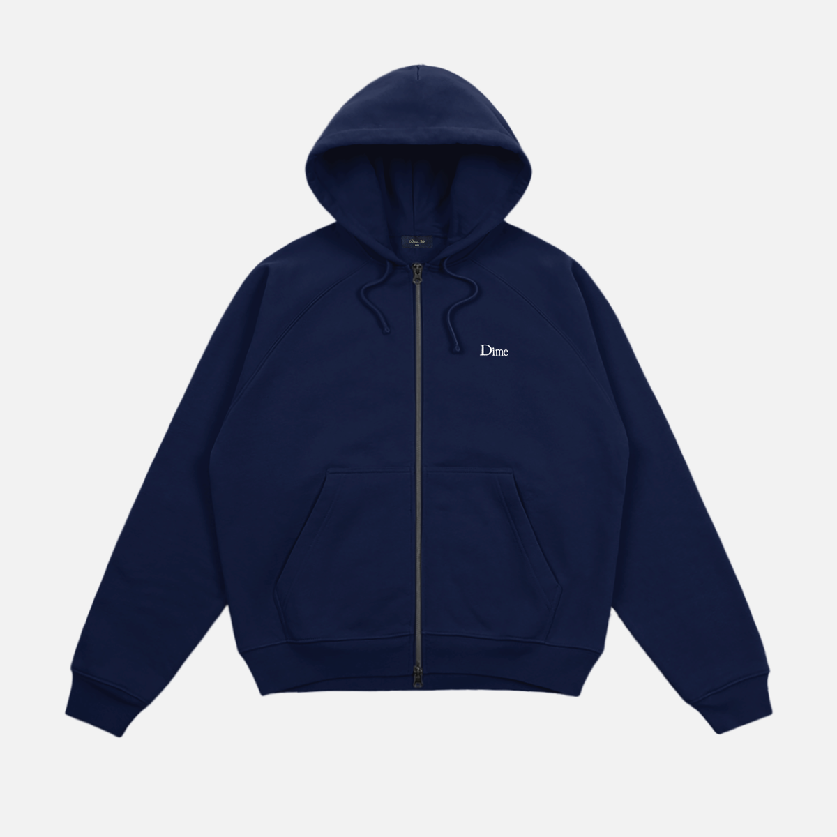 Dime MTL Classic Logo Zip Hoodie Navy — product shot