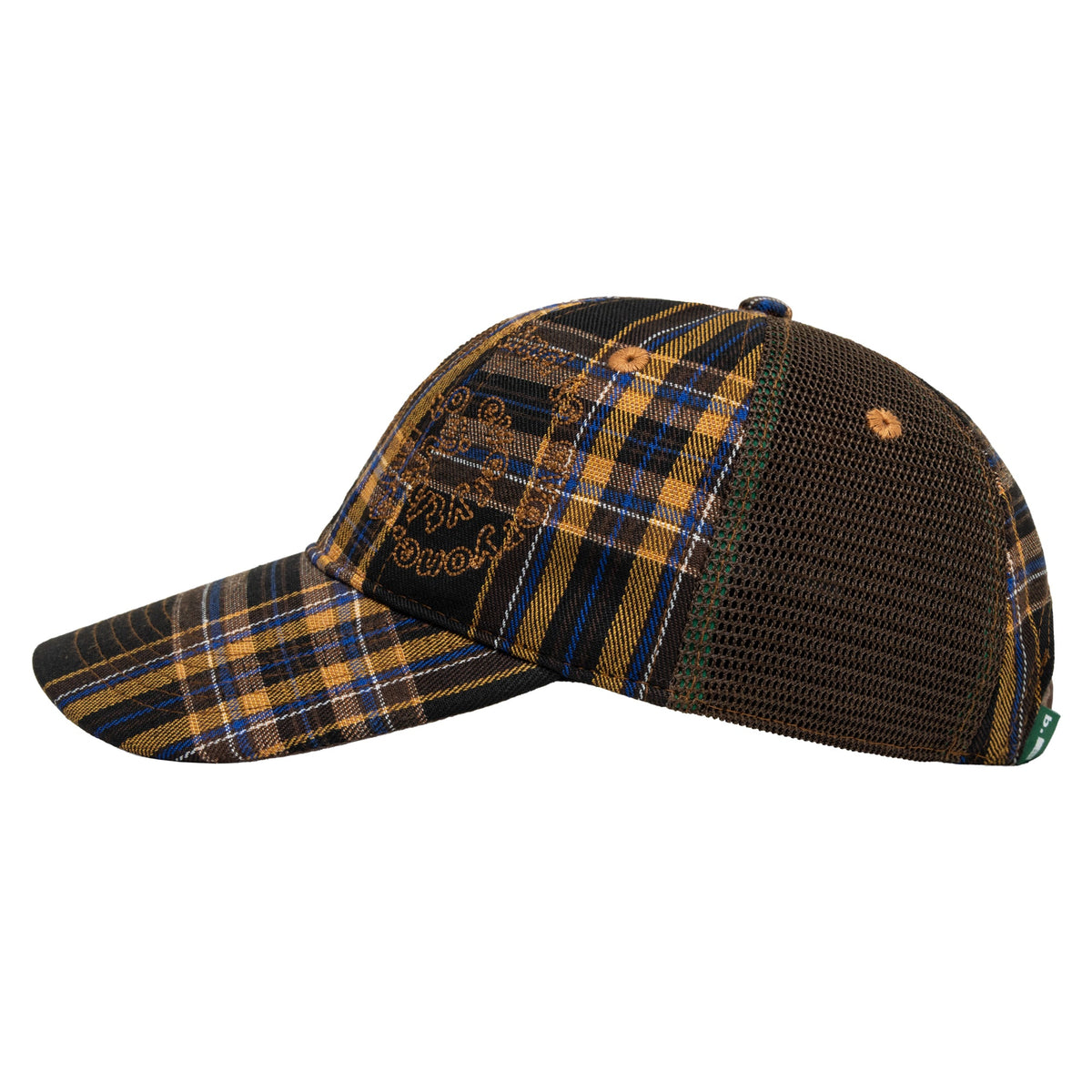 b.Eautiful B-Turn Low Profile Hat brown plaid, back detail