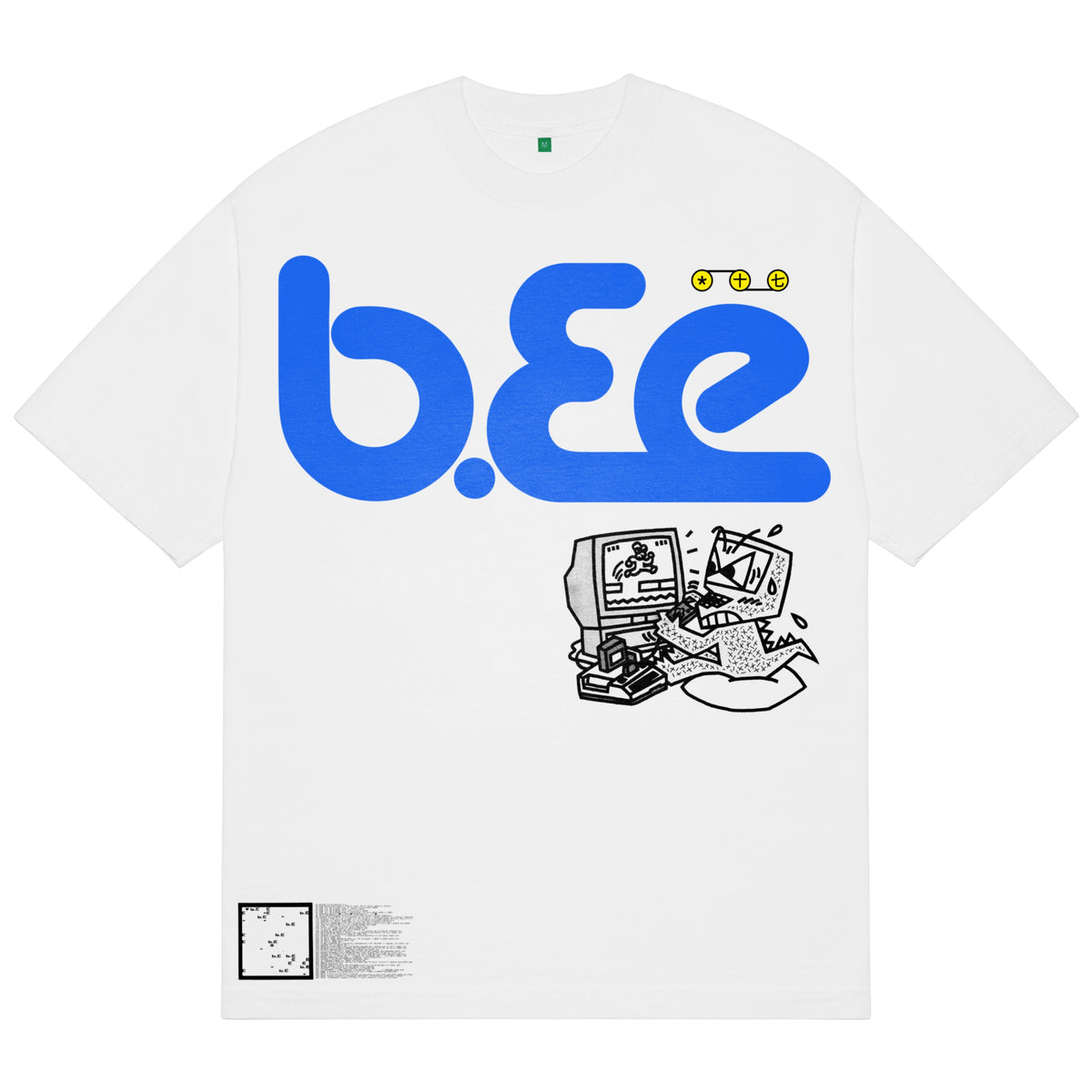 b.Eautiful Beep T-Shirt in white, front graphic — Gallery Streetwear Canada
