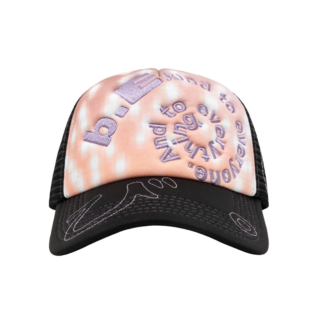 b.Eautiful Bi Foam Trucker Hat faded star, side profile