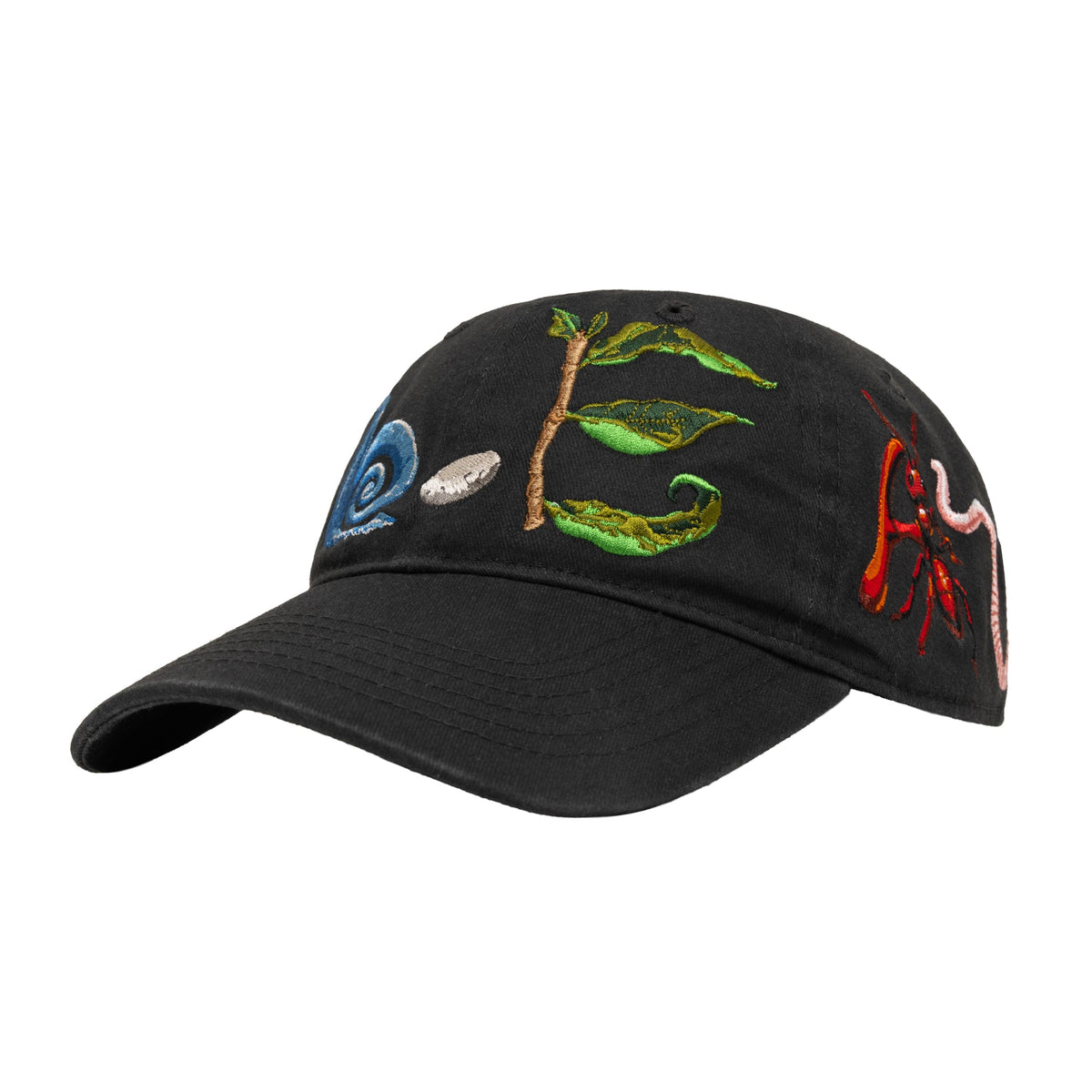 b.Eautiful Critters Low Profile Hat in off-black, front — Gallery Streetwear Canada