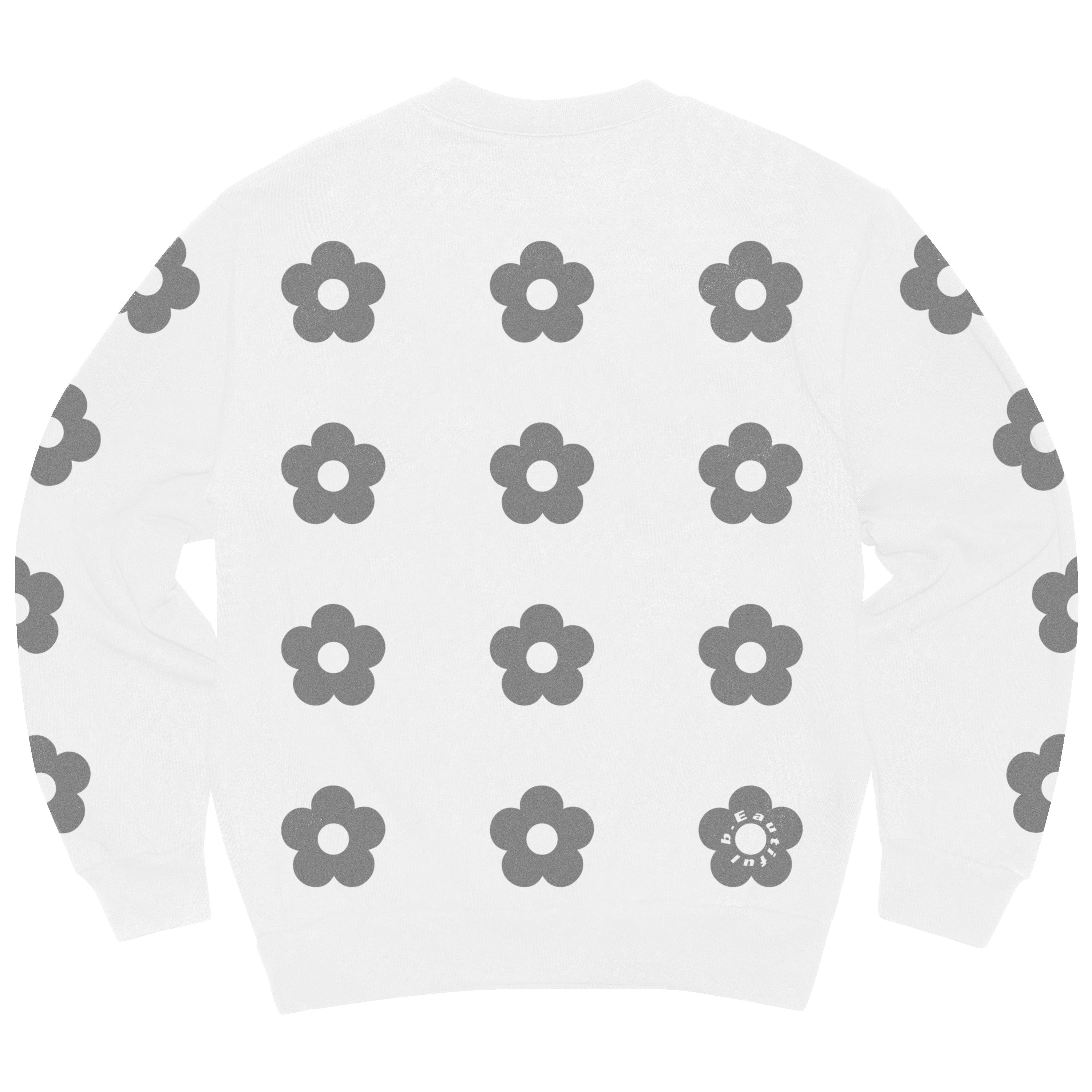 b.Eautiful Sakura Crewneck Sweatshirt in white, back graphic