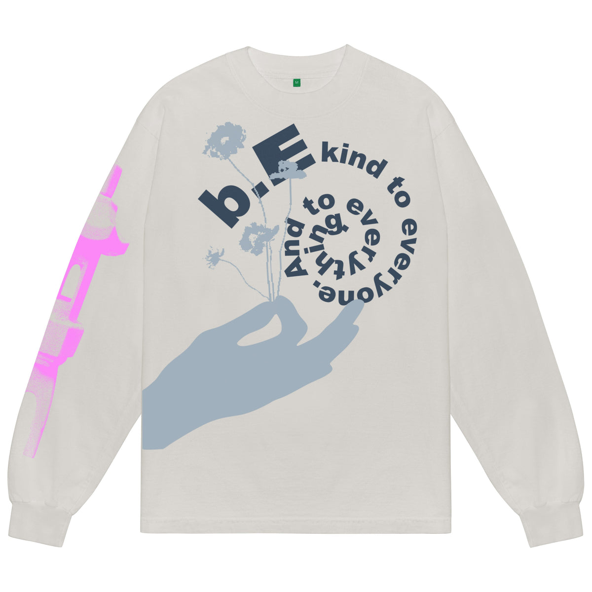 b.Eautiful Tonbo long sleeve shirt in cement, front — Gallery Streetwear Canada