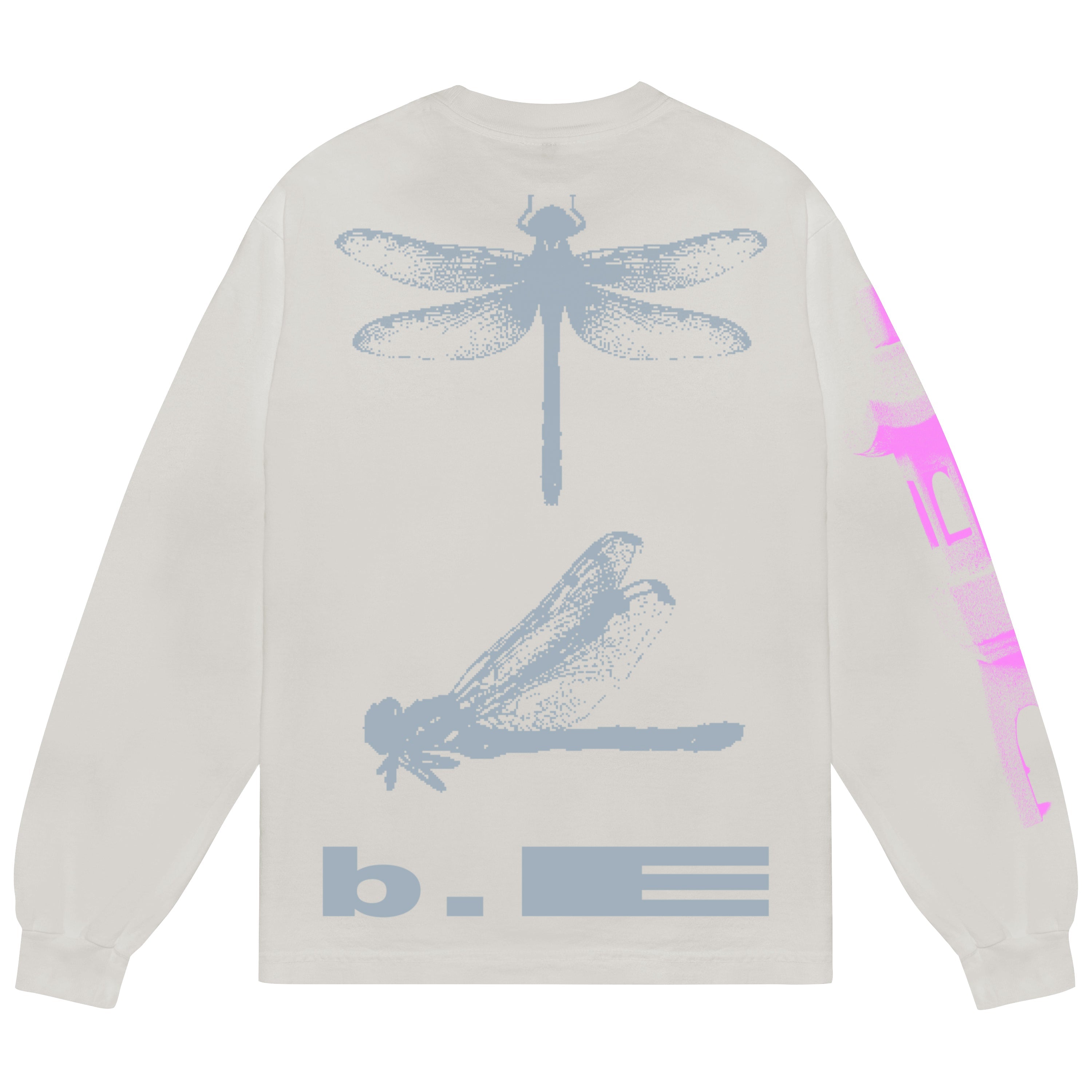 b.Eautiful Tonbo long sleeve shirt in cement, back graphic