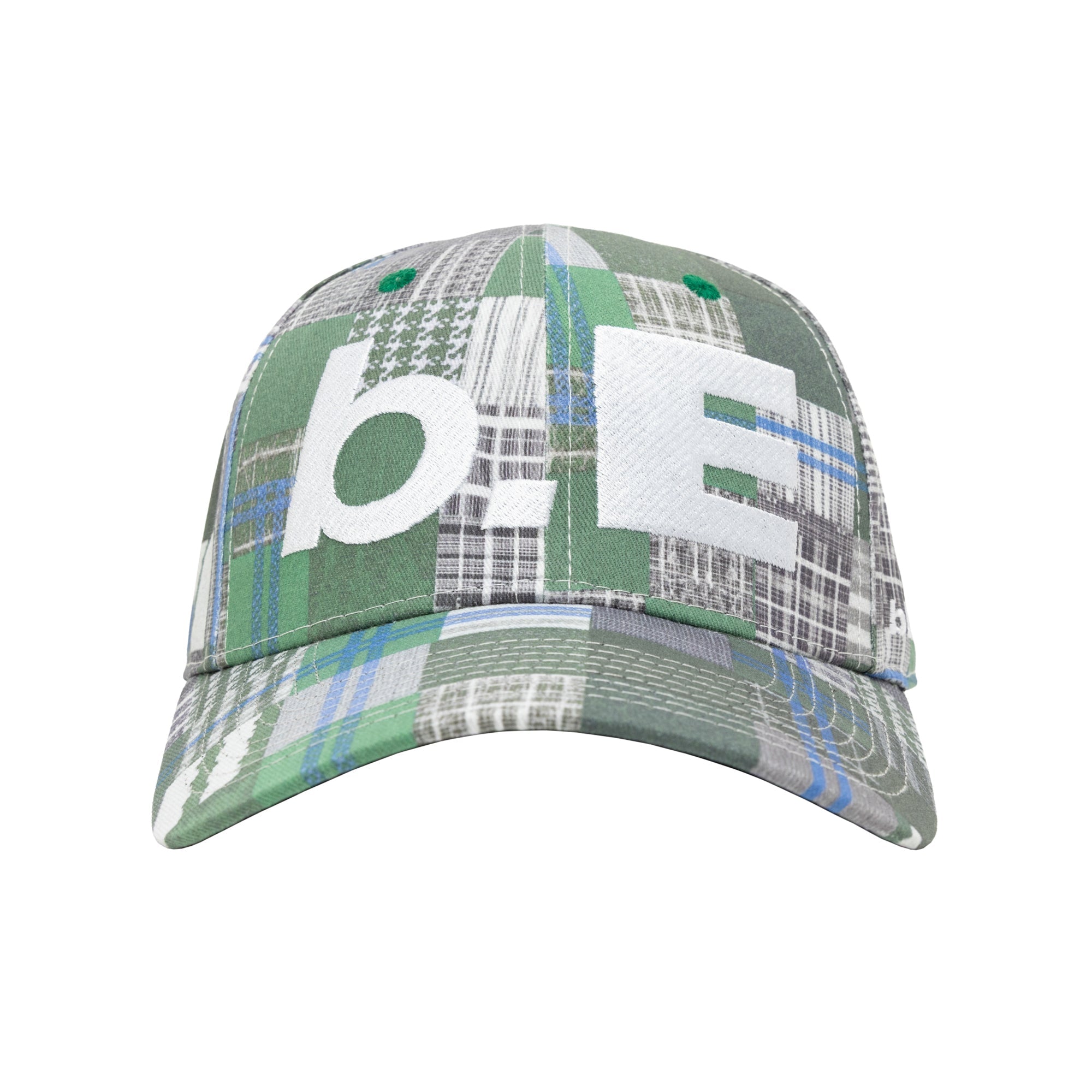 b.Eautiful b.E Hat green mix checker, side profile