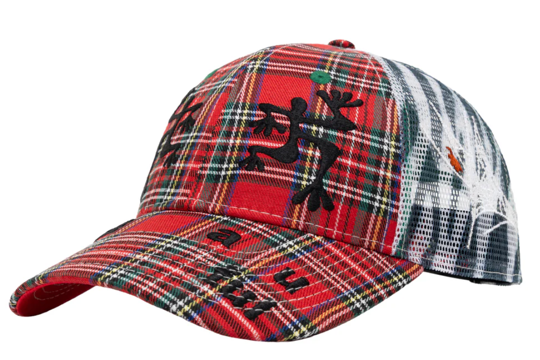 b.Eautiful Biyu Hat - Red Plaid / Zebra - Gallery Streetwear