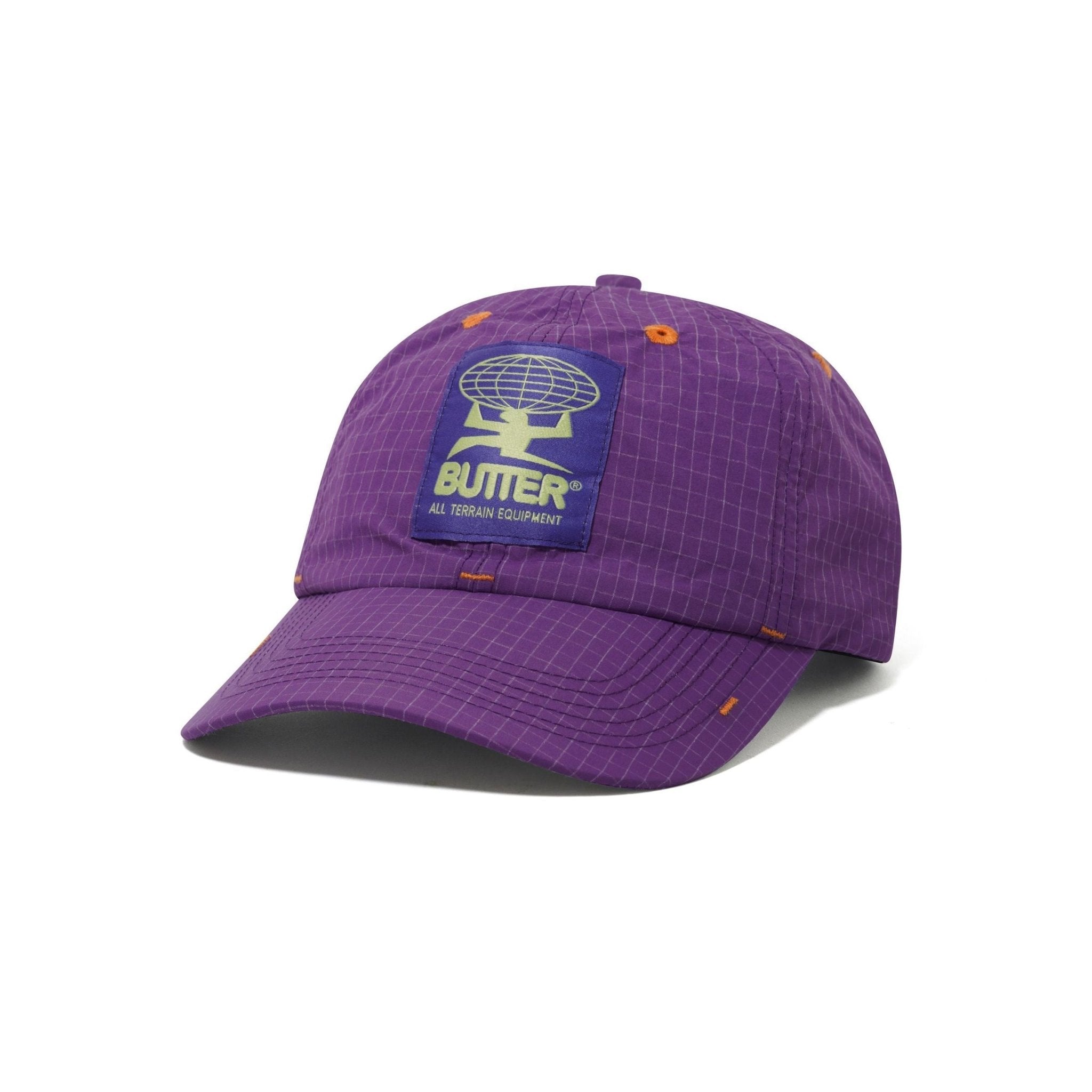 Butter Goods All Terrain 6 Panel Cap – Berry Ripstop Nylon Hat - Gallery Streetwear