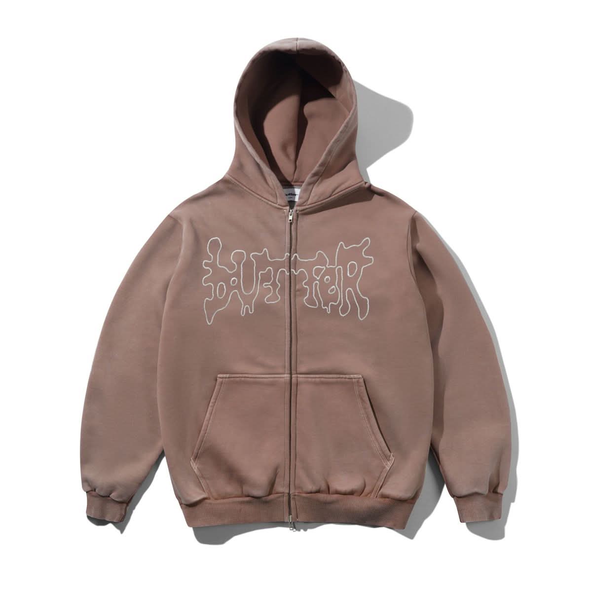 Butter Goods Blotch Zip - Thru Hoodie – Washed Berry - Gallery Streetwear