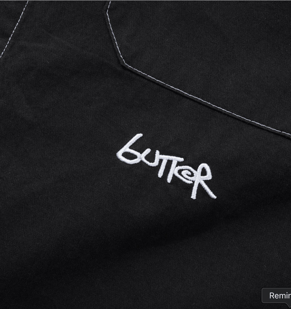 Butter Goods Contrast Stitch Shirt - Black - Gallery Streetwear