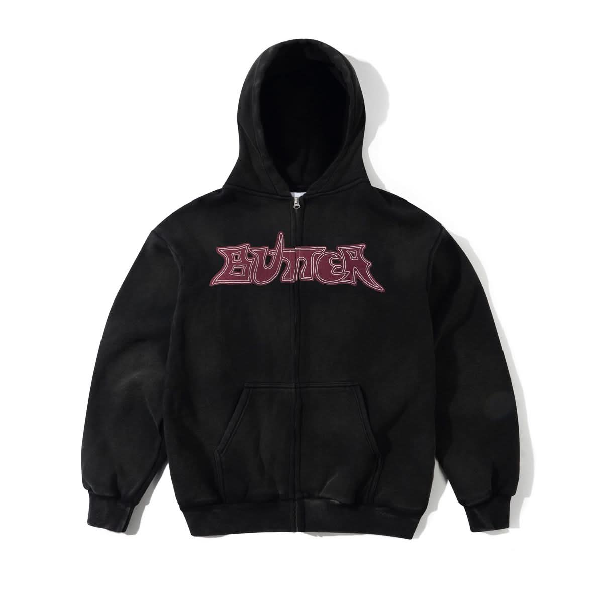 Butter Goods Encounter Zip Thru Hoodie Black - Gallery Streetwear