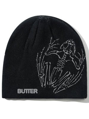 Butter Goods Fossil Skully Beanie – Black Skull Cap - Gallery Streetwear