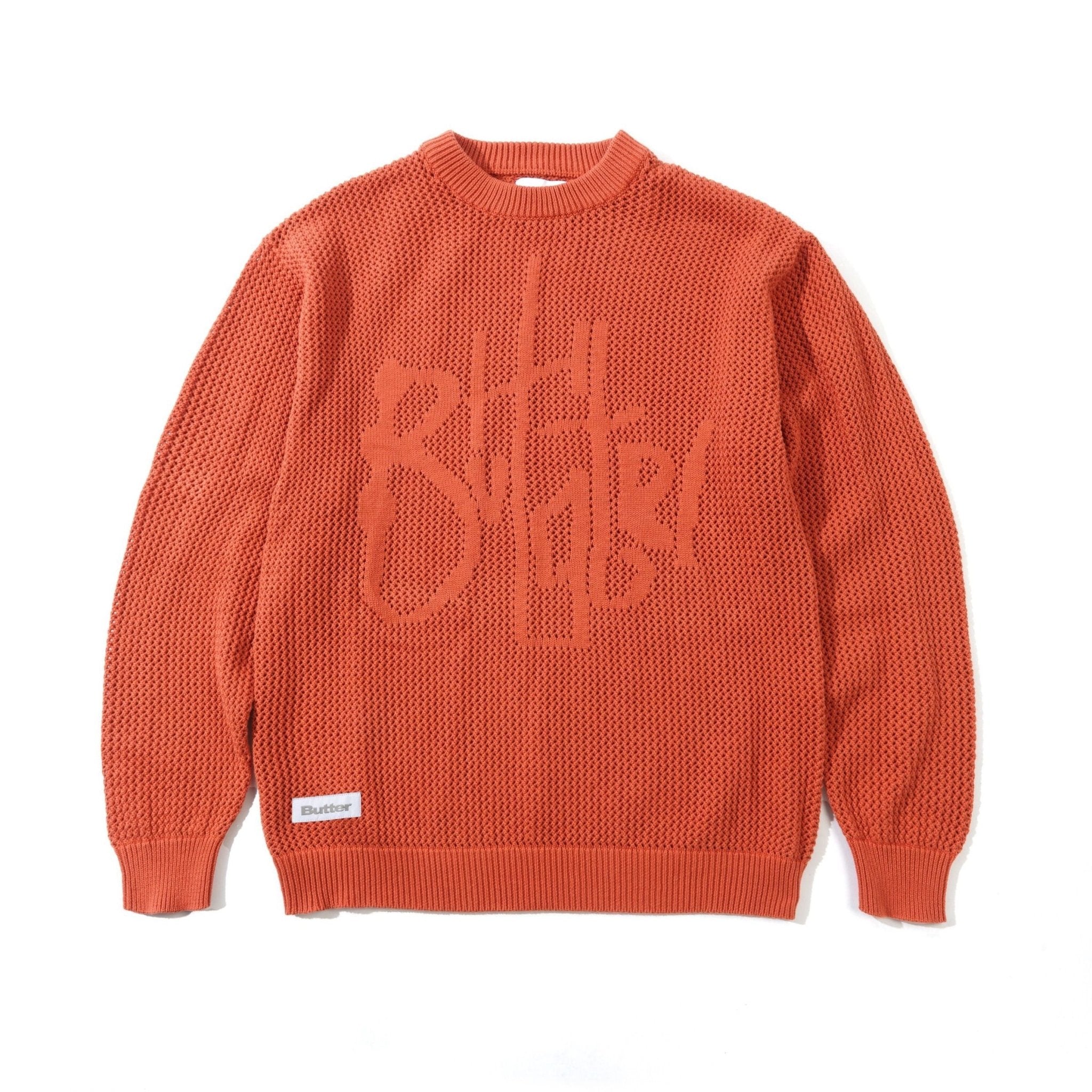 Butter Goods Scribble Knit Sweater – Burnt Orange - Gallery Streetwear
