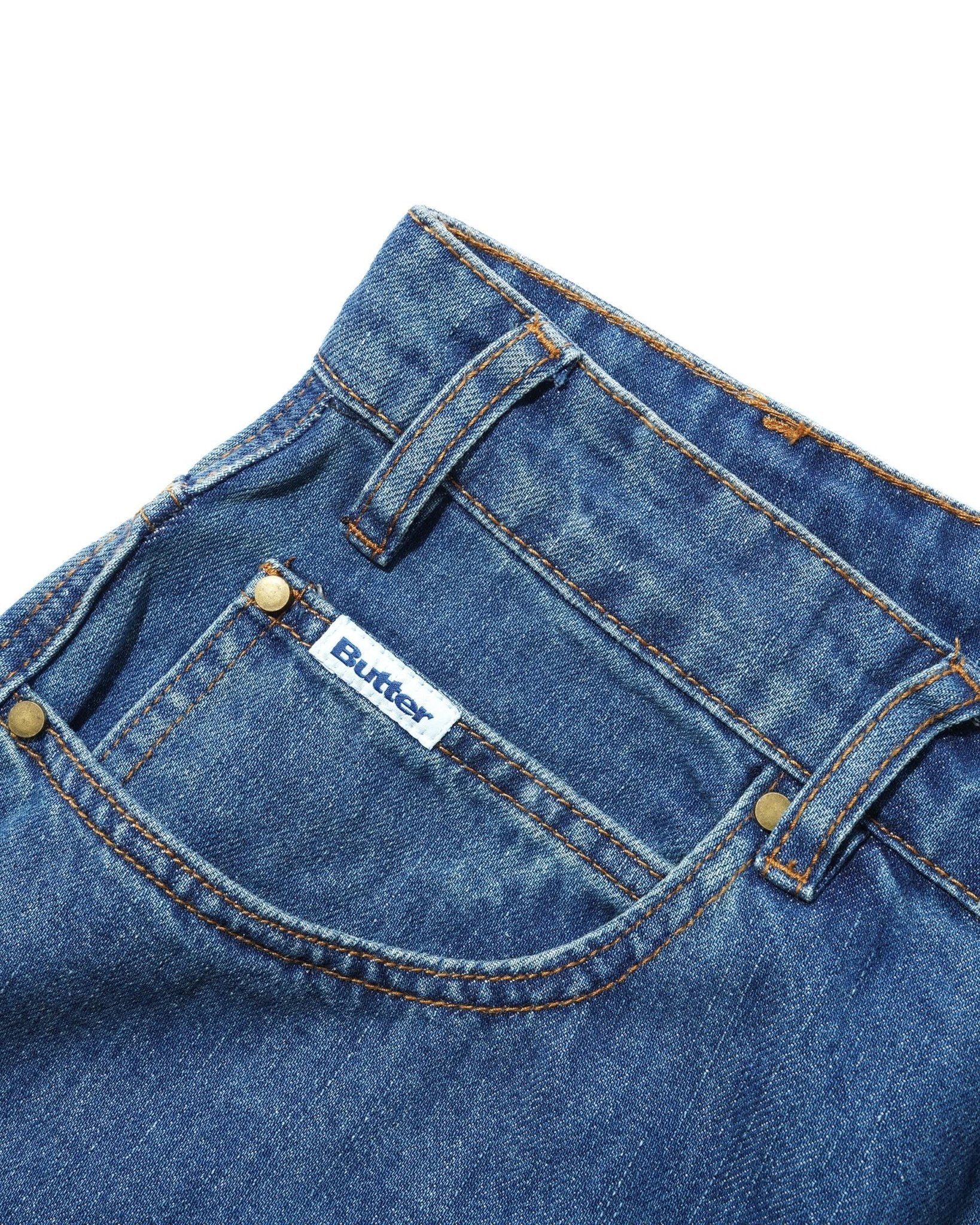 Butter Goods Spike Denim Jeans - Distressed Indigo - Gallery Streetwear
