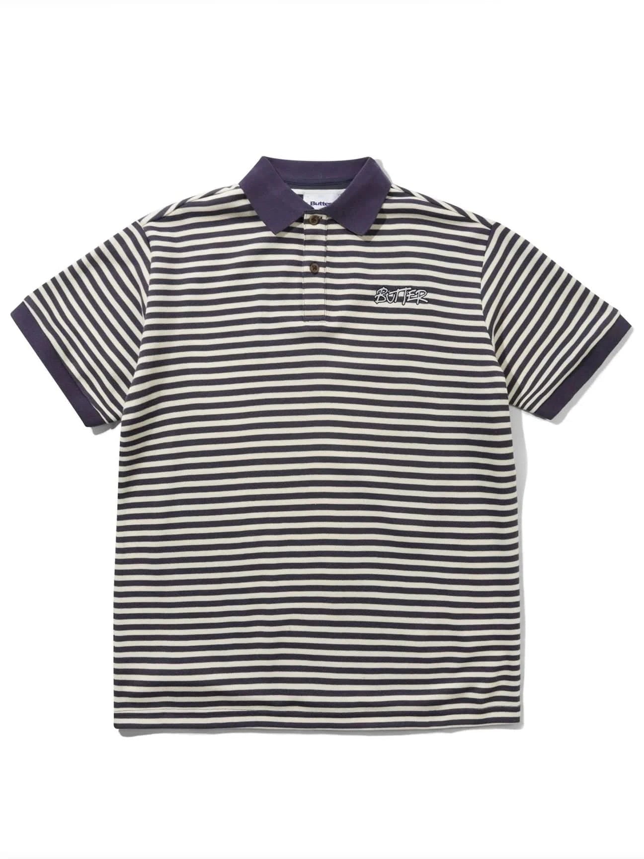 Butter Goods Tunnel Polo - Navy / White - Gallery Streetwear