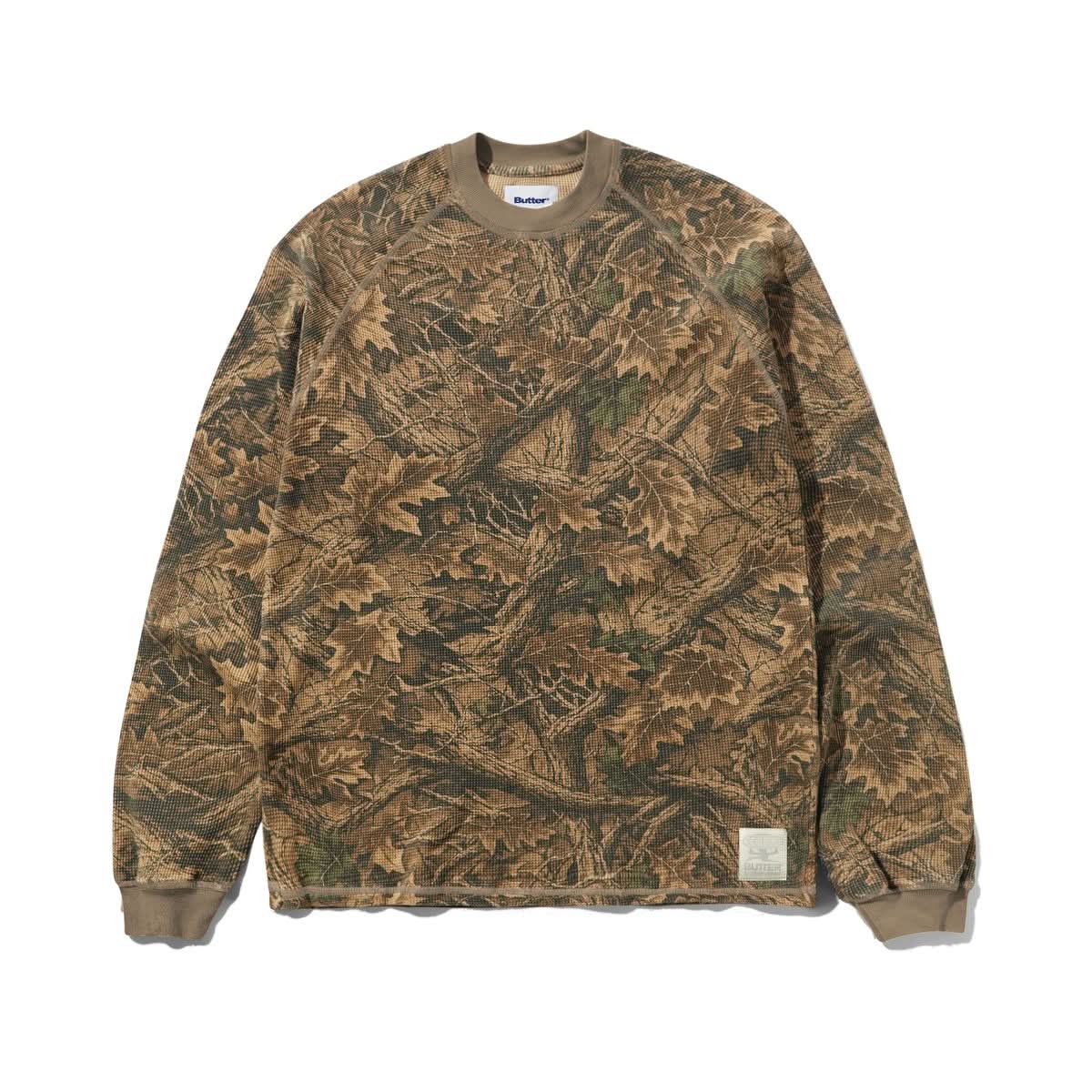 Butter Goods Waffle Long sleeve Top - Forest Camo - Gallery Streetwear